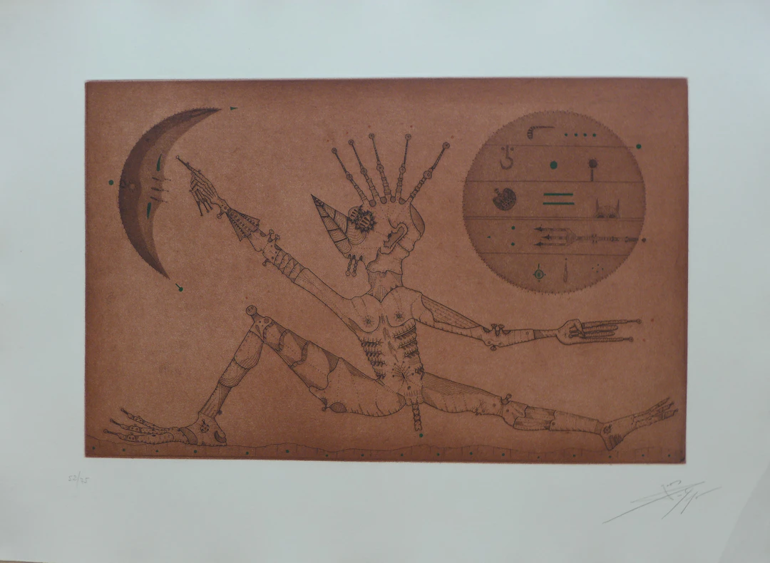 Joan PONC - Entre dues llunes, 1973 - Gravure signée au crayon
