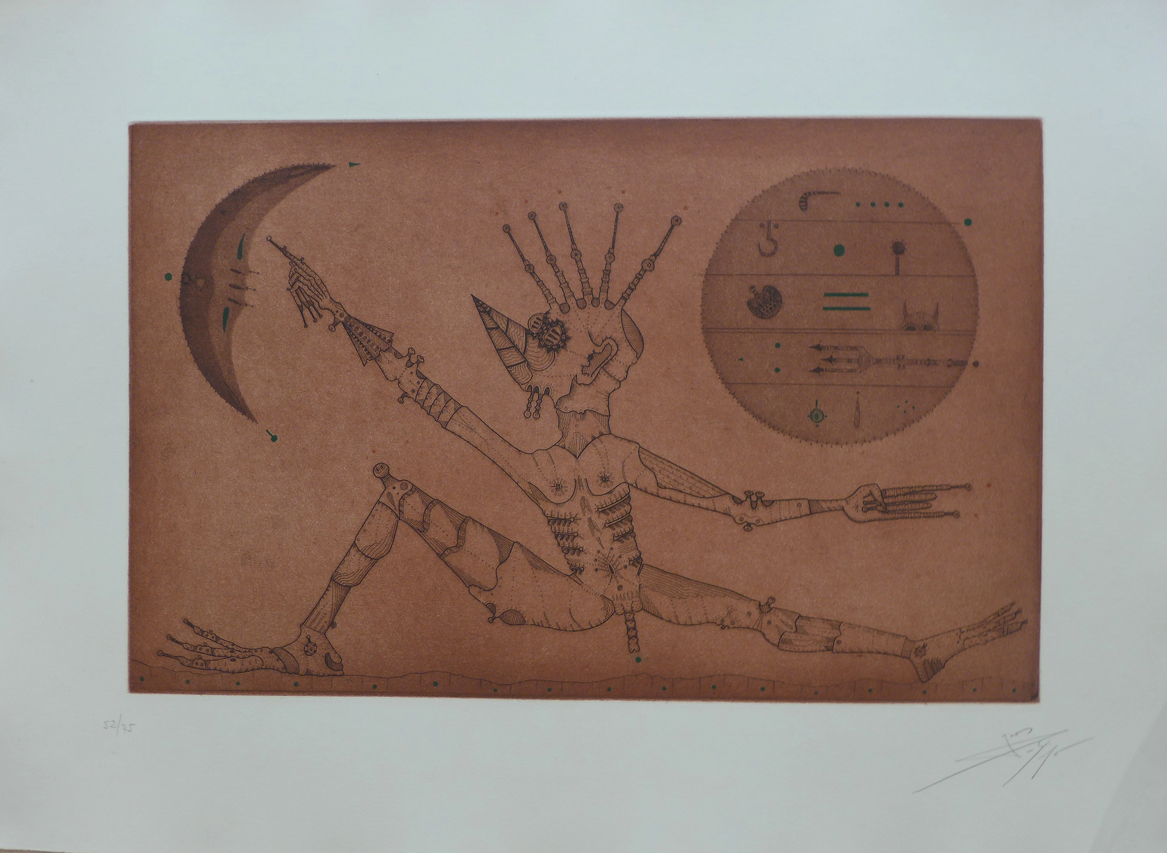 Joan PONC - Entre dues llunes, 1973 - Gravure signée au crayon