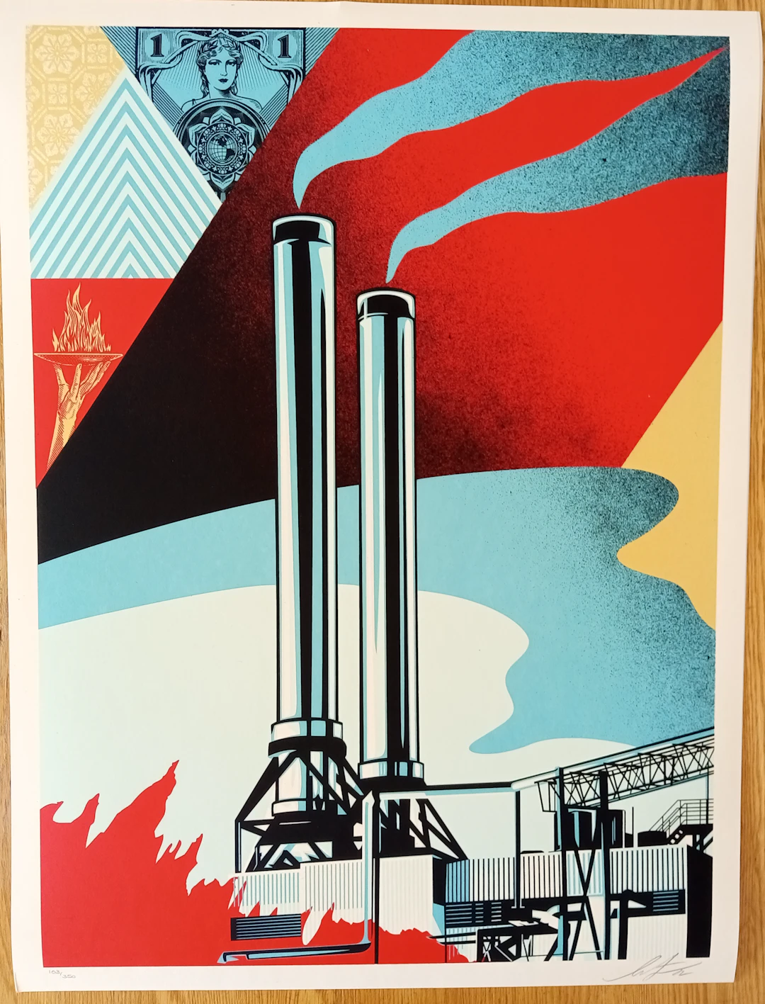 Shepard FAIREY (Obey) - Factory Stacks Earth First 2022 - Sérigraphie