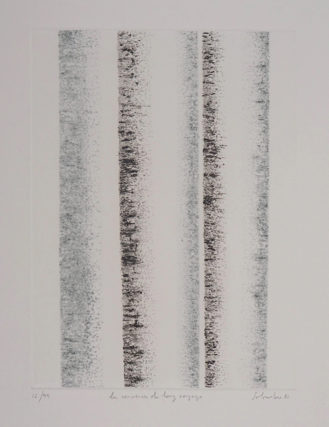 Jean SOLOMBRE - Les couverts du long voyage, 1981 - Gravure signée et numérotée