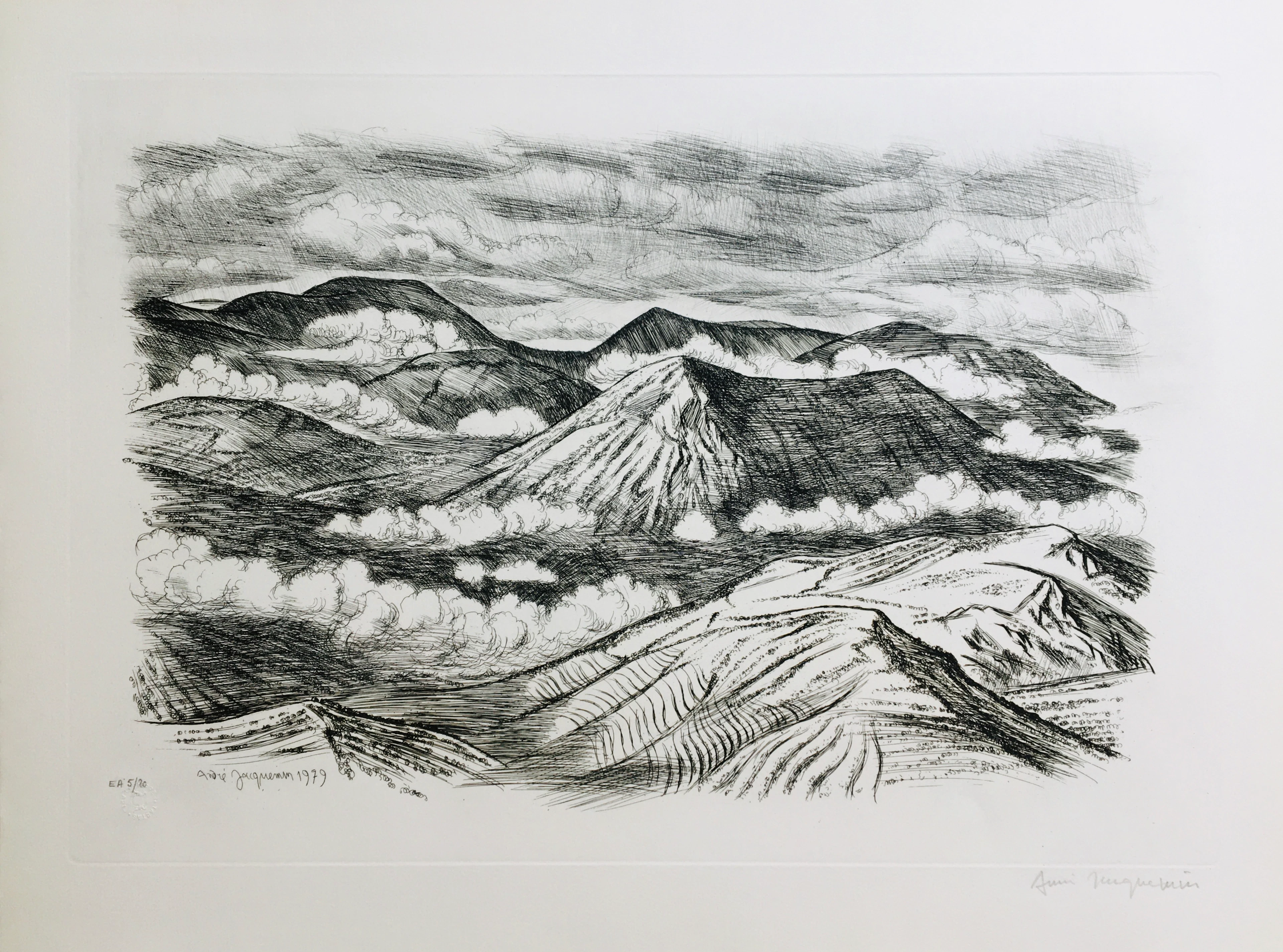 André JACQUEMIN - Les Vosges, 1979, Eau-forte originale signée
