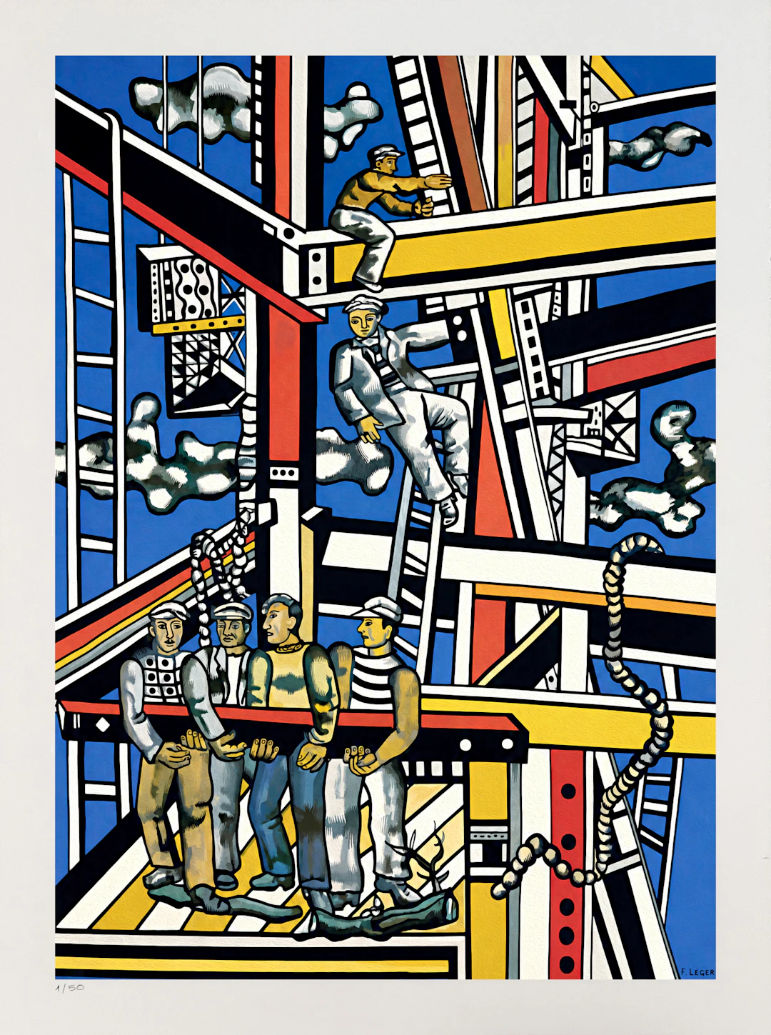 Fernand Léger (d’après), Les constructeurs, sérigraphie signée numérotée