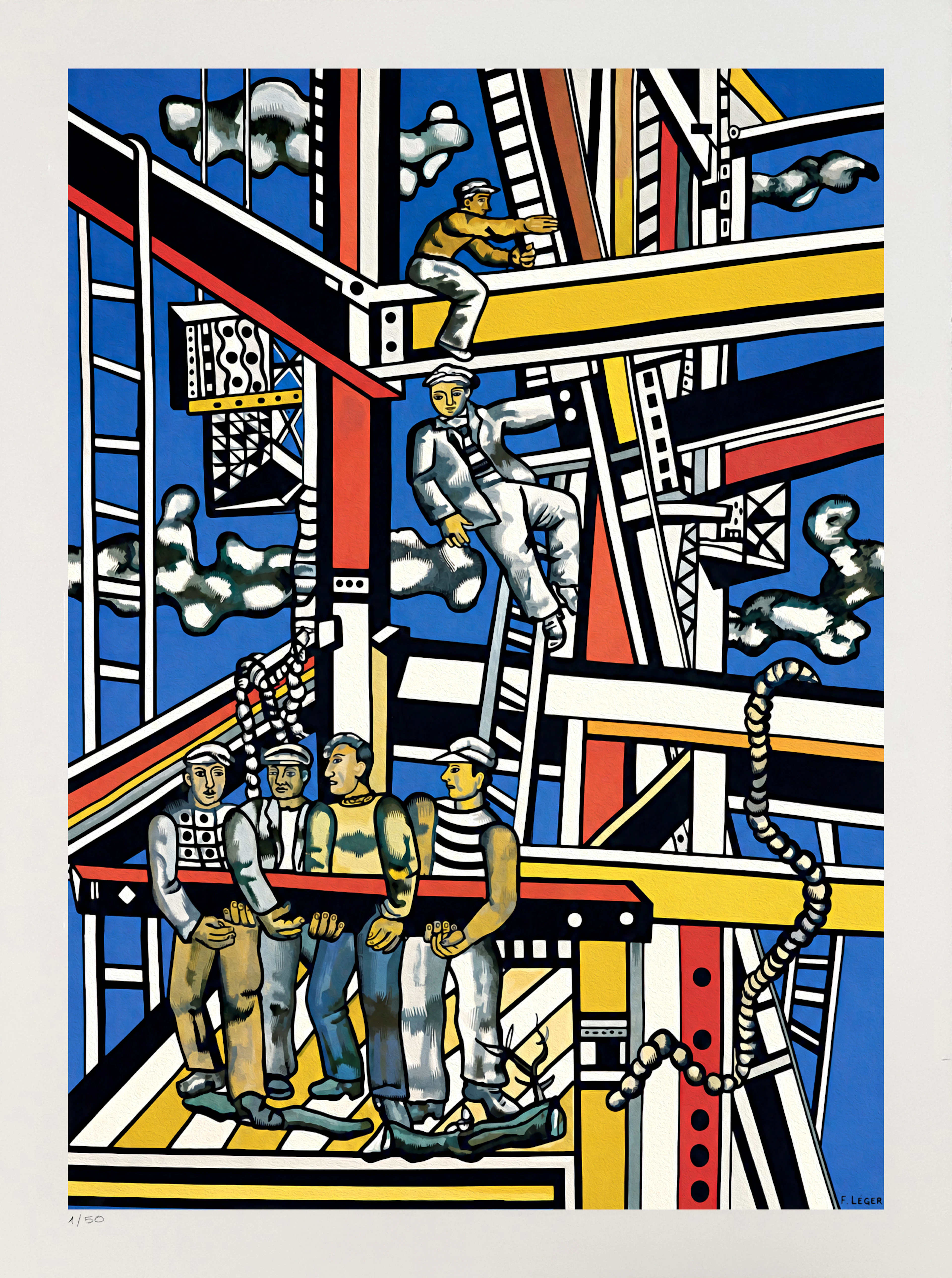 Fernand Léger (d’après), Les constructeurs, sérigraphie signée numérotée