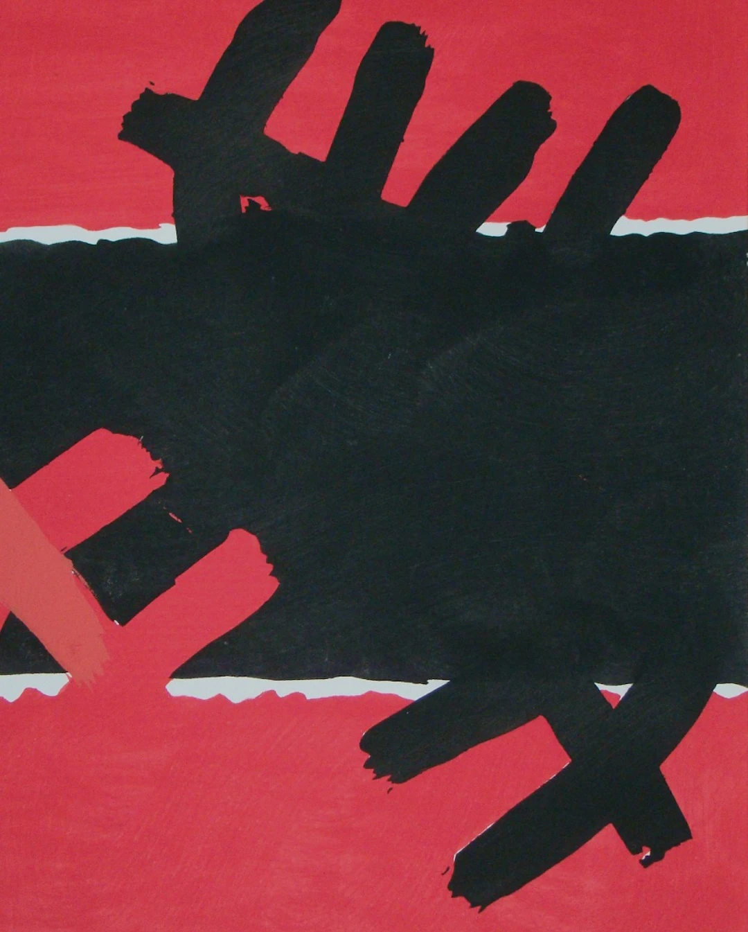 Giuseppe CAPOGROSSI (d’après) - Surface rouge et noire, 1957 - Pochoir