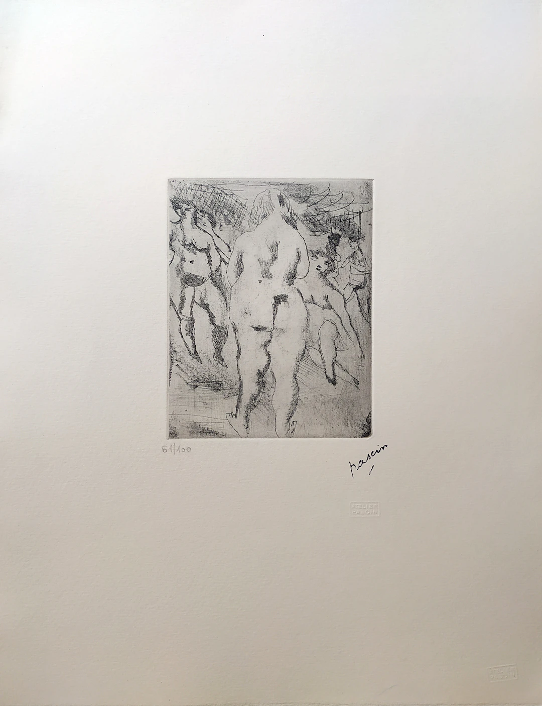 Jules PASCIN - Six femmes nues, 1929 - Gravure