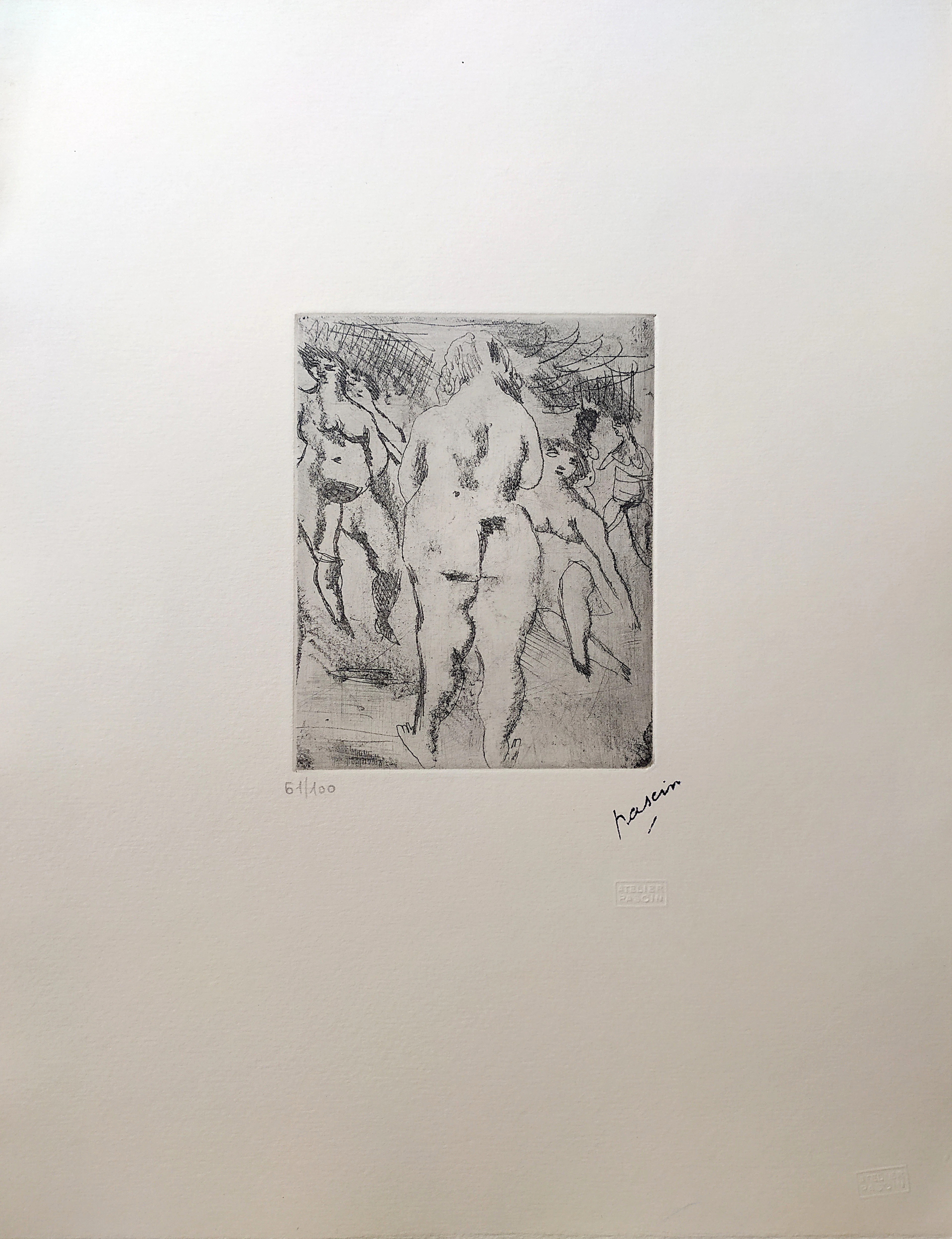 Jules PASCIN - Six femmes nues, 1929 - Gravure