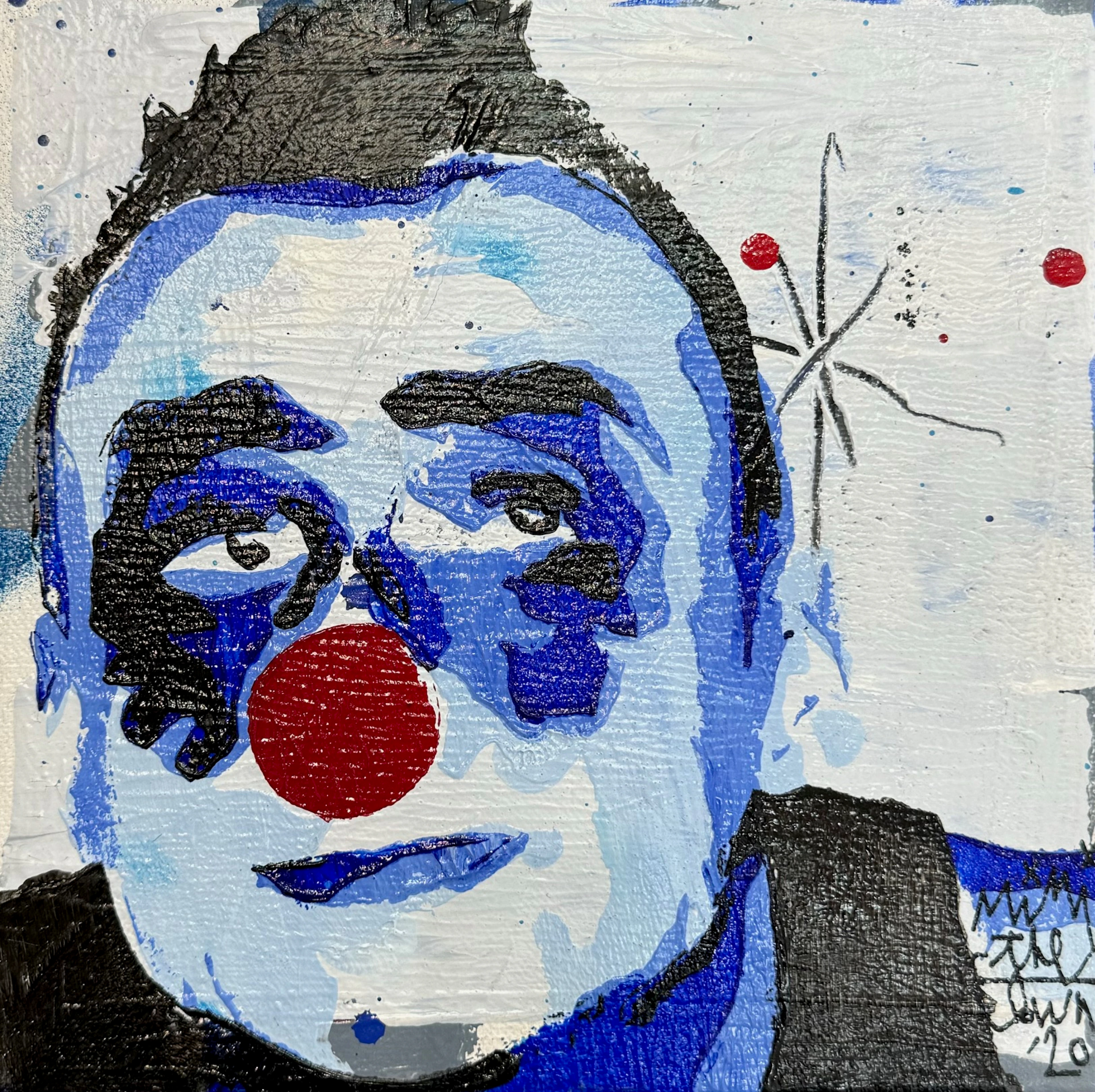 Mimi the Clown - Photo de profil, 2020 - Pochoir sur toile, Signé
