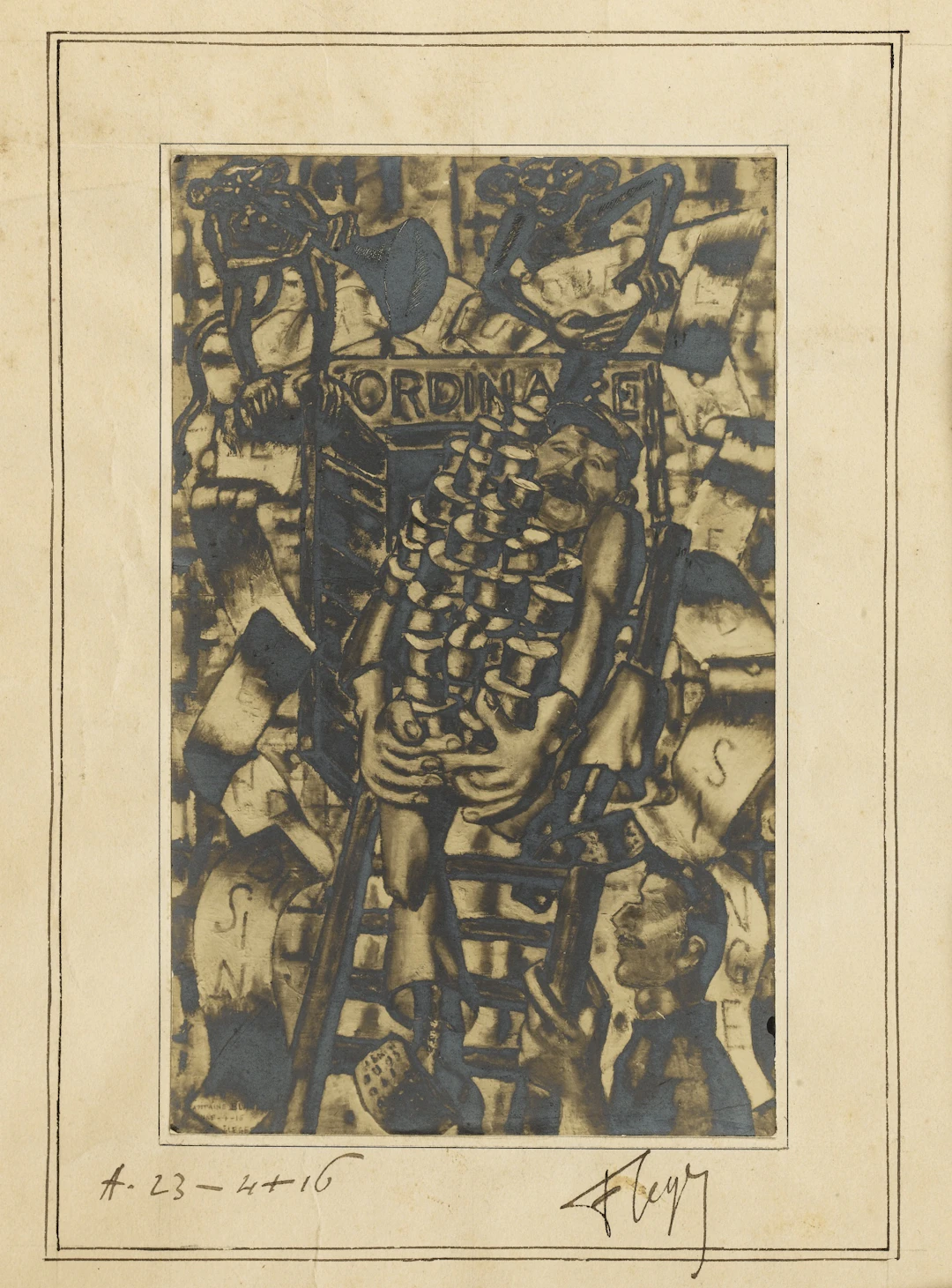 Fernand LEGER - La preuve que l’homme descend du singe, 1916 - Encre