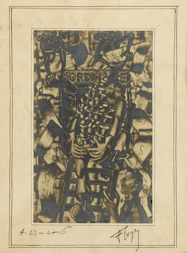 Fernand LEGER - La preuve que l’homme descend du singe, 1916 - Encre