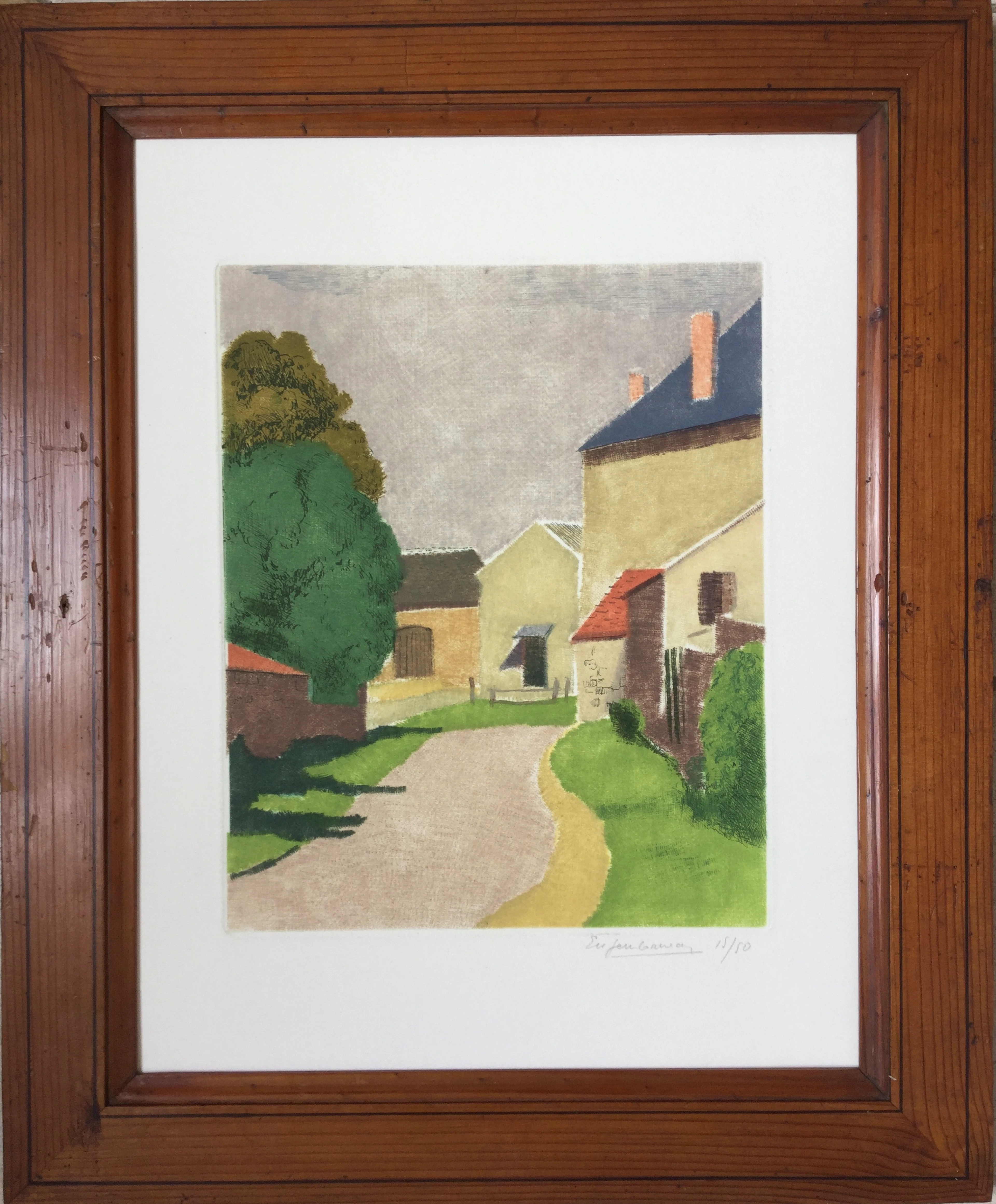 Eugène COURNEAU - La courcelle - Eau-forte signée