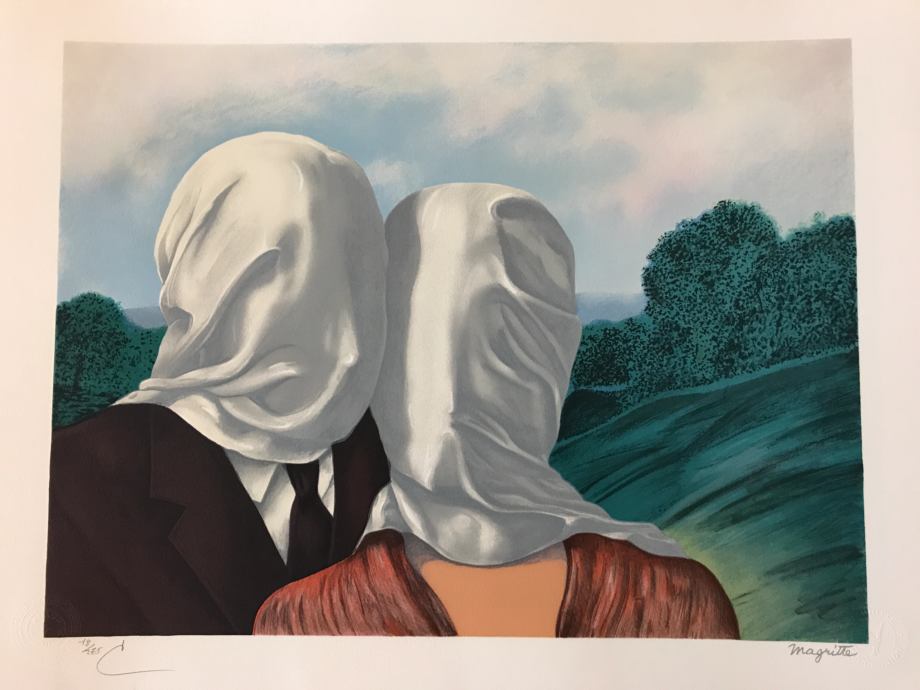 René MAGRITTE (d’après) - Les Amants - Lithographie