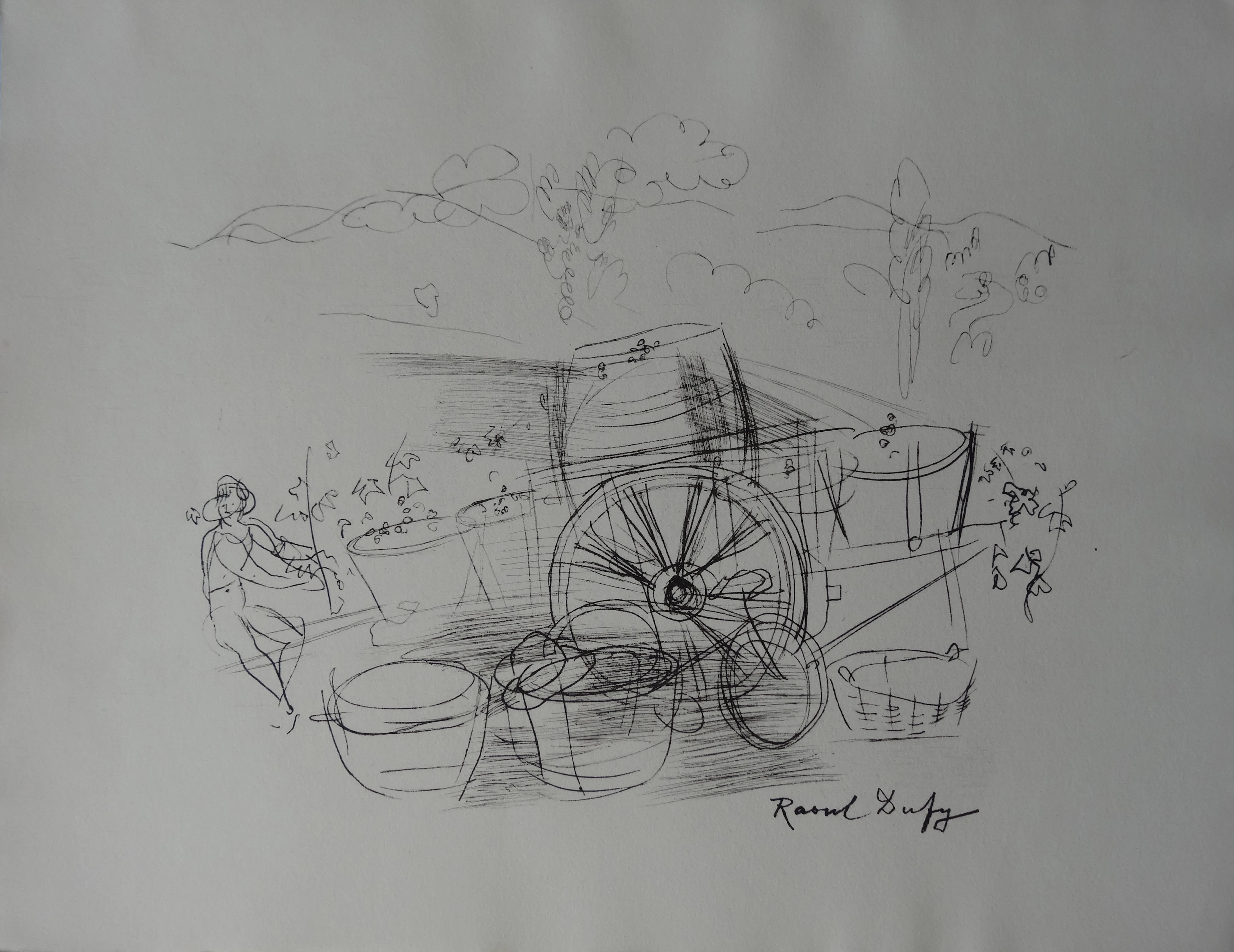 Raoul DUFY - Le charriot, Lithographie signée