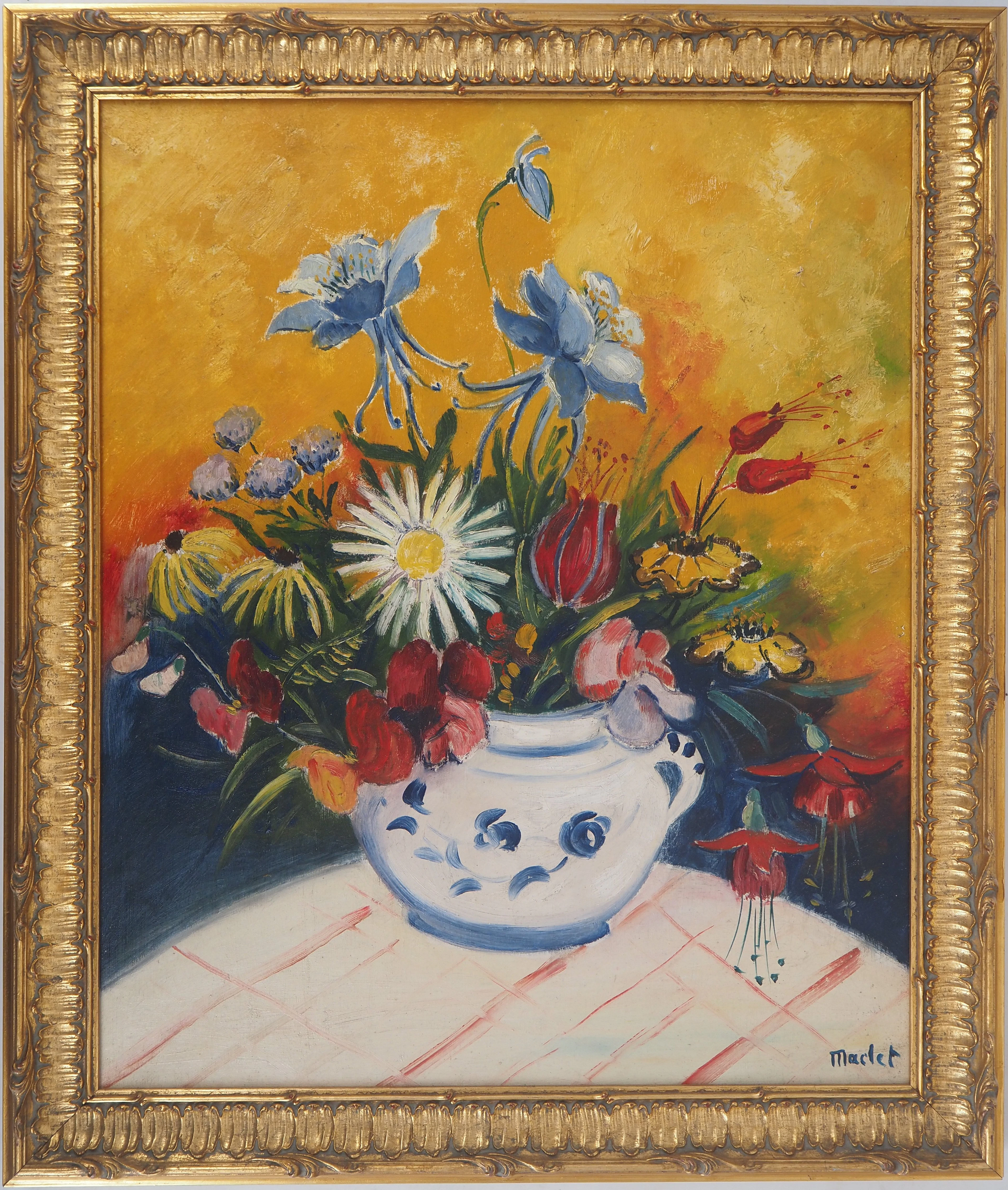 Elisée Maclet - Bouquet dans un pot en céramique, c. 1929 - Huile