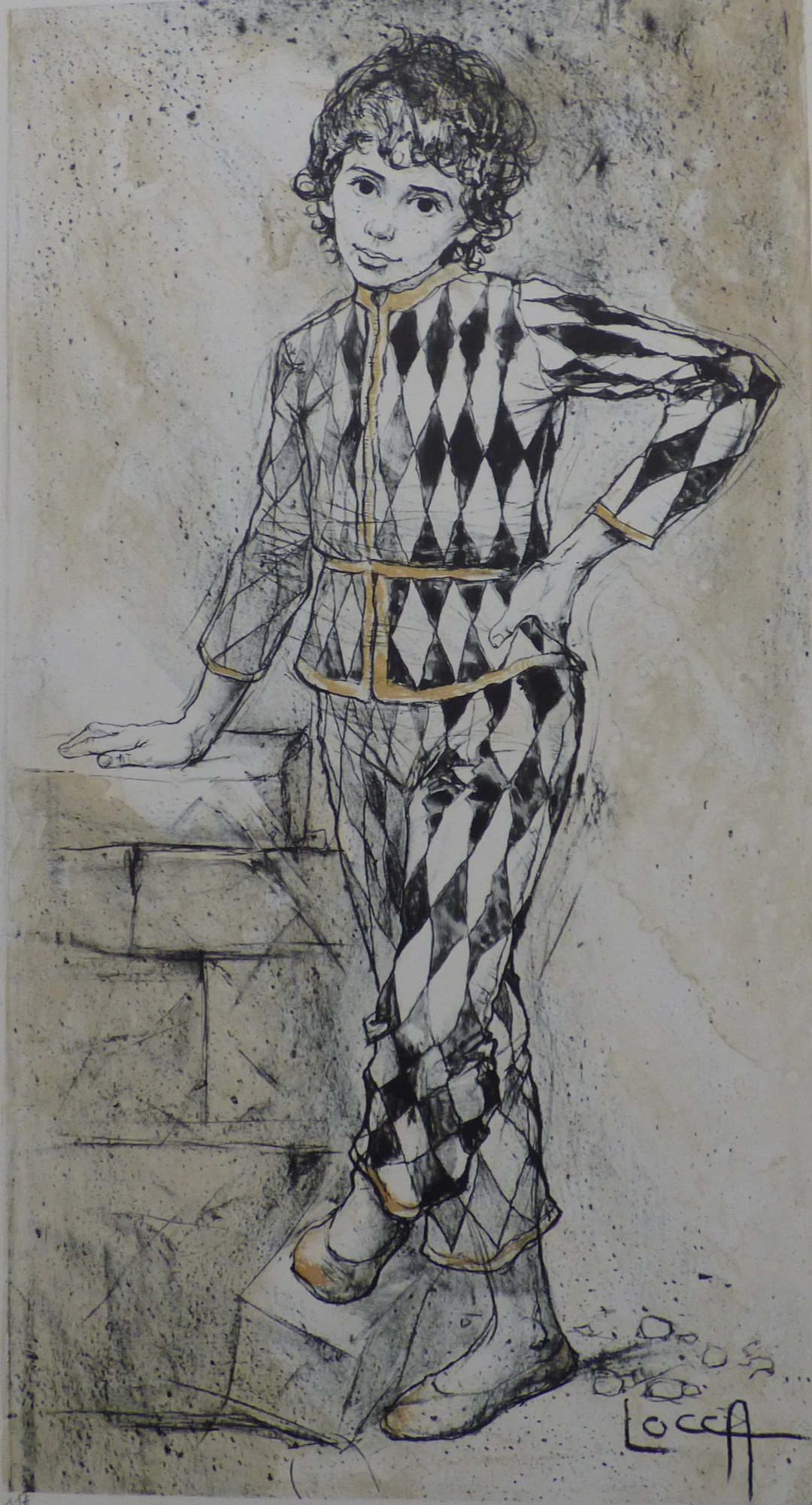 Bernard LOCCA - Arlequin, 1980 - Lithographie originale signée