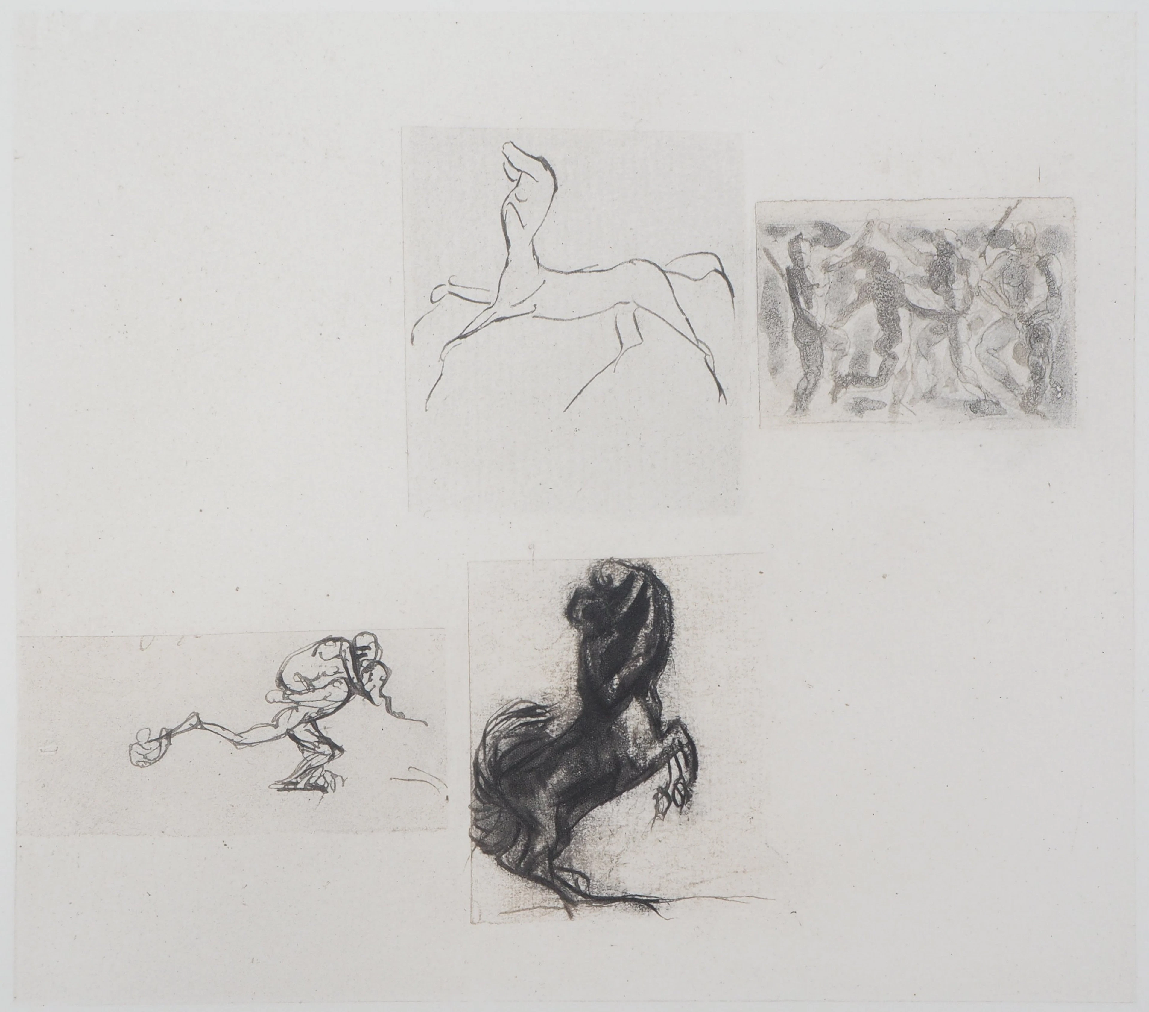 Auguste RODIN (d’après) - Quatre études, 1987 - Gravure