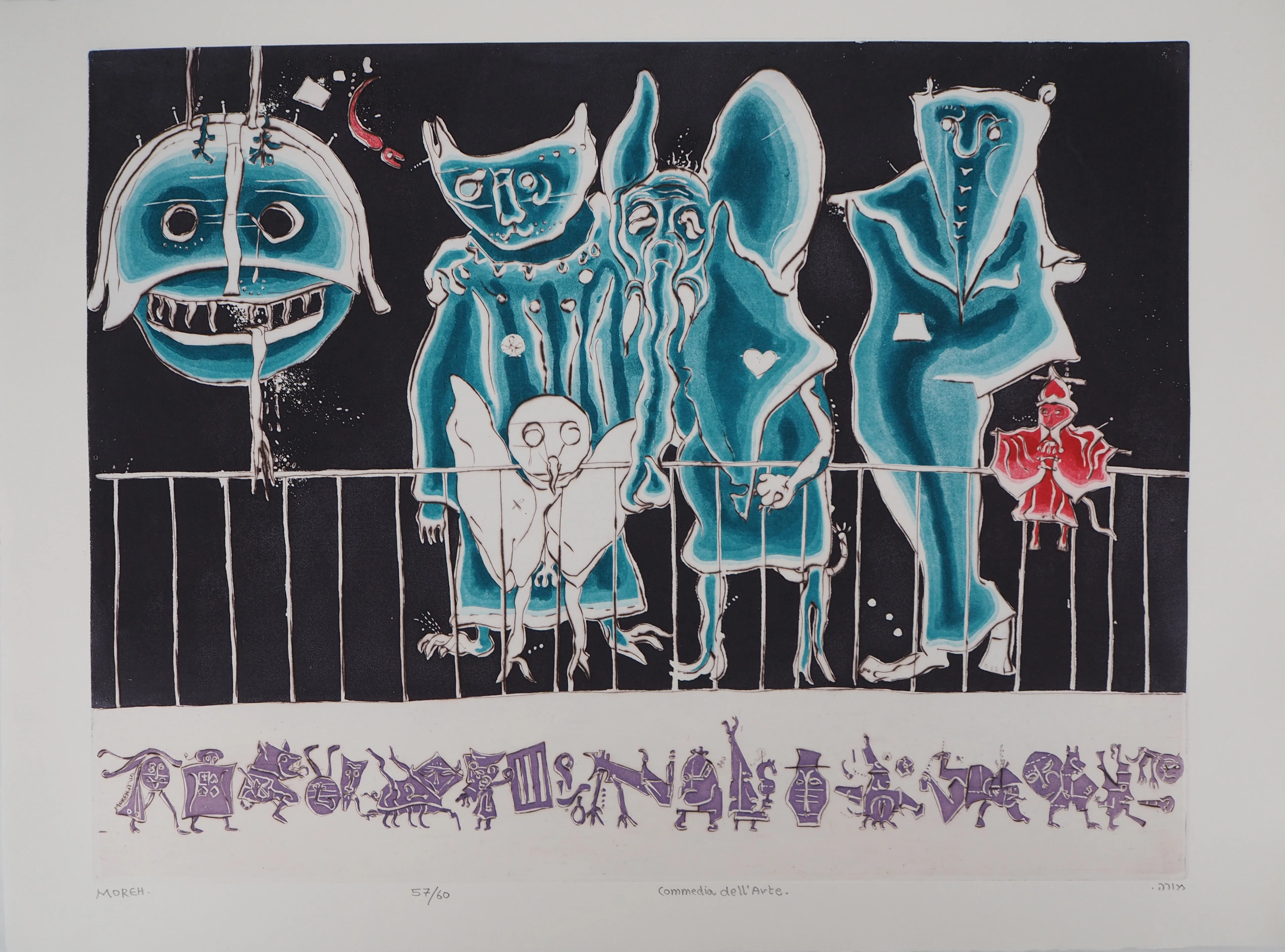 Mordecaï MOREH : Comedia dell’Arte - Gravure originale signée
