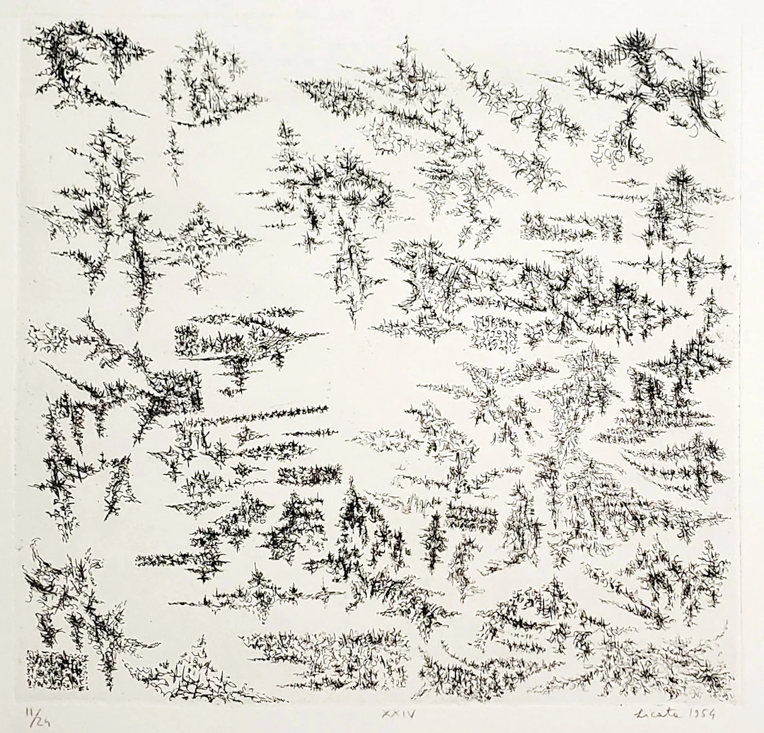 Riccardo Licata, XXIV, eau-forte rare, 1954 signée et numerotée