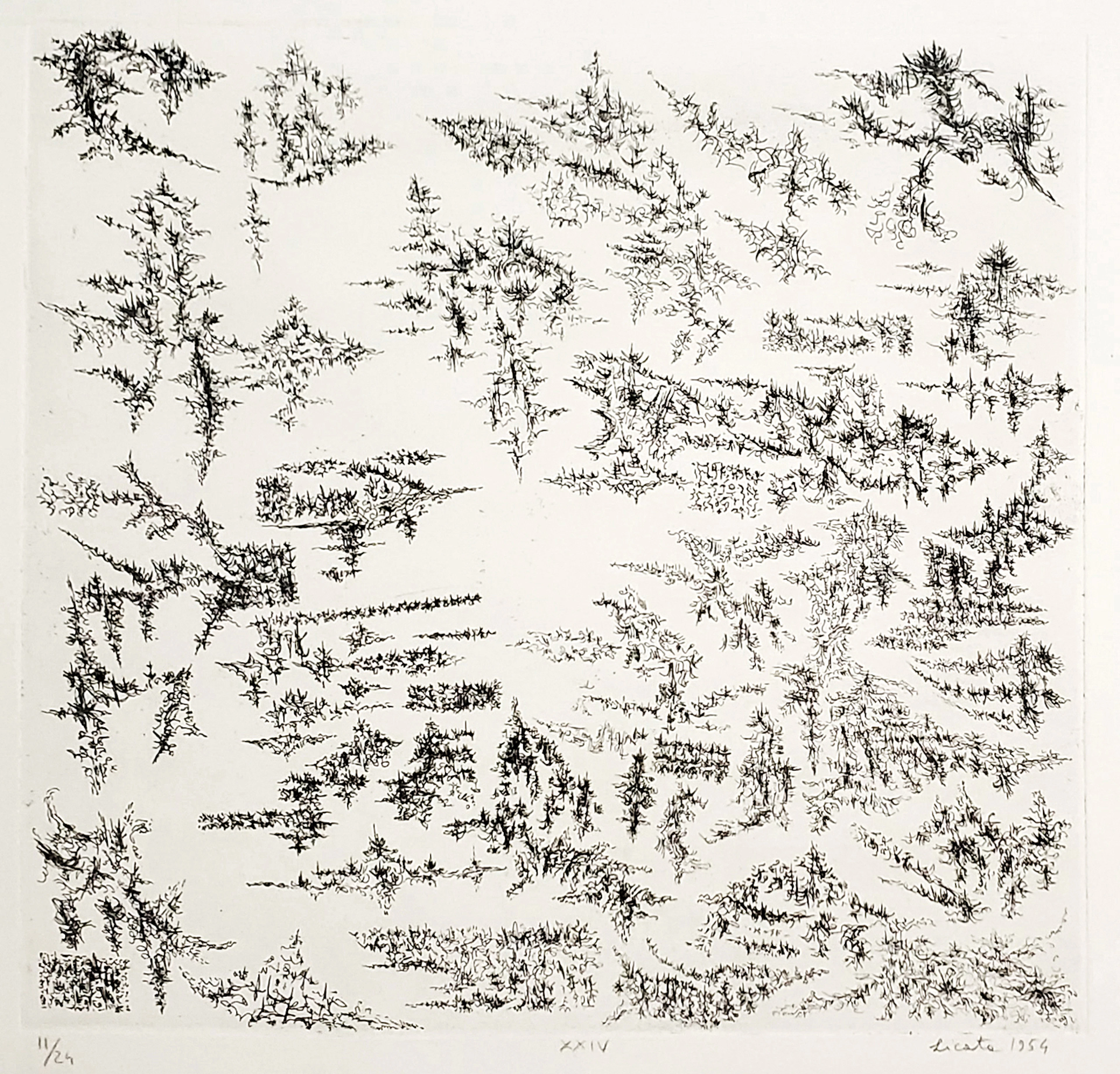 Riccardo Licata, XXIV, eau-forte rare, 1954 signée et numerotée