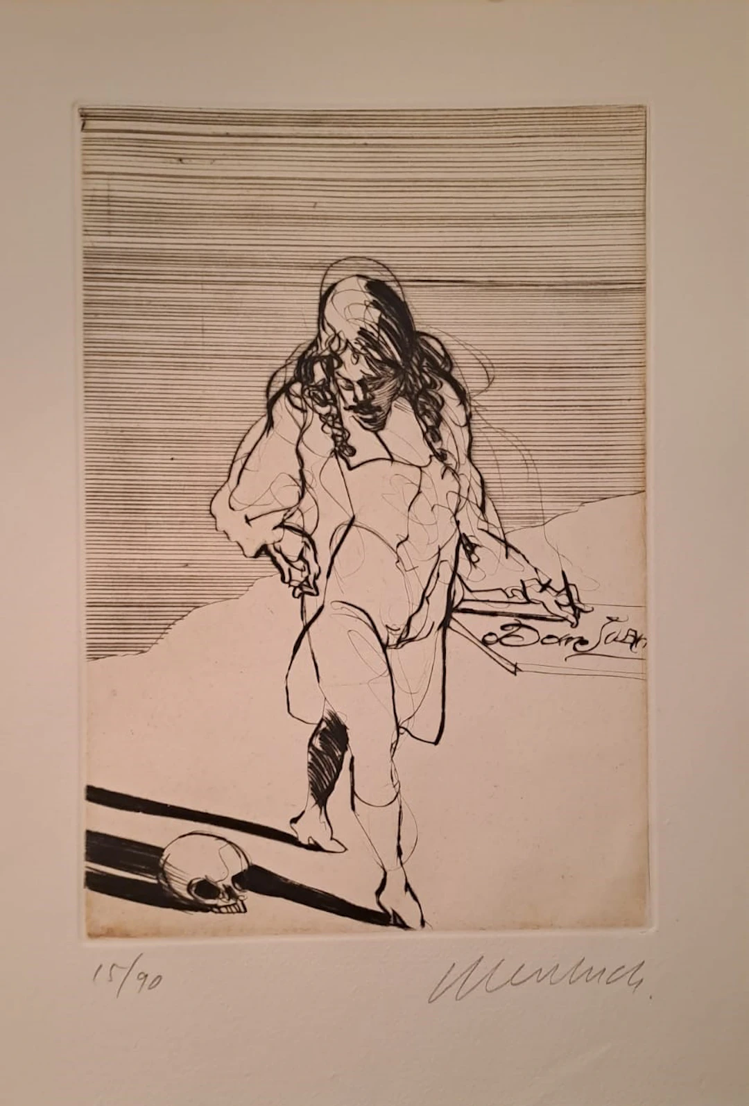 Claude Weisbuch - Dom Juan - Gravure à la pointe sèche, signée et numérotée