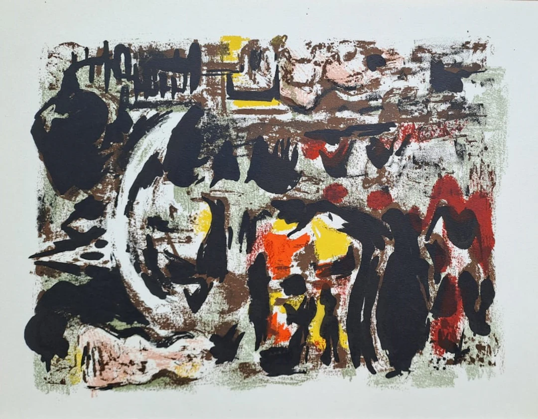 Alexandre Garbell - Les villageois - Lithographie originale