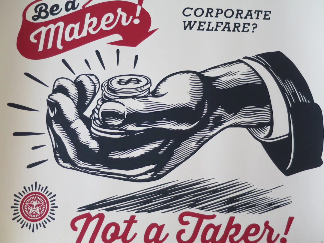 Shepard FAIREY (Obey) - Corporate Welfare, 2015, Sérigraphie signée