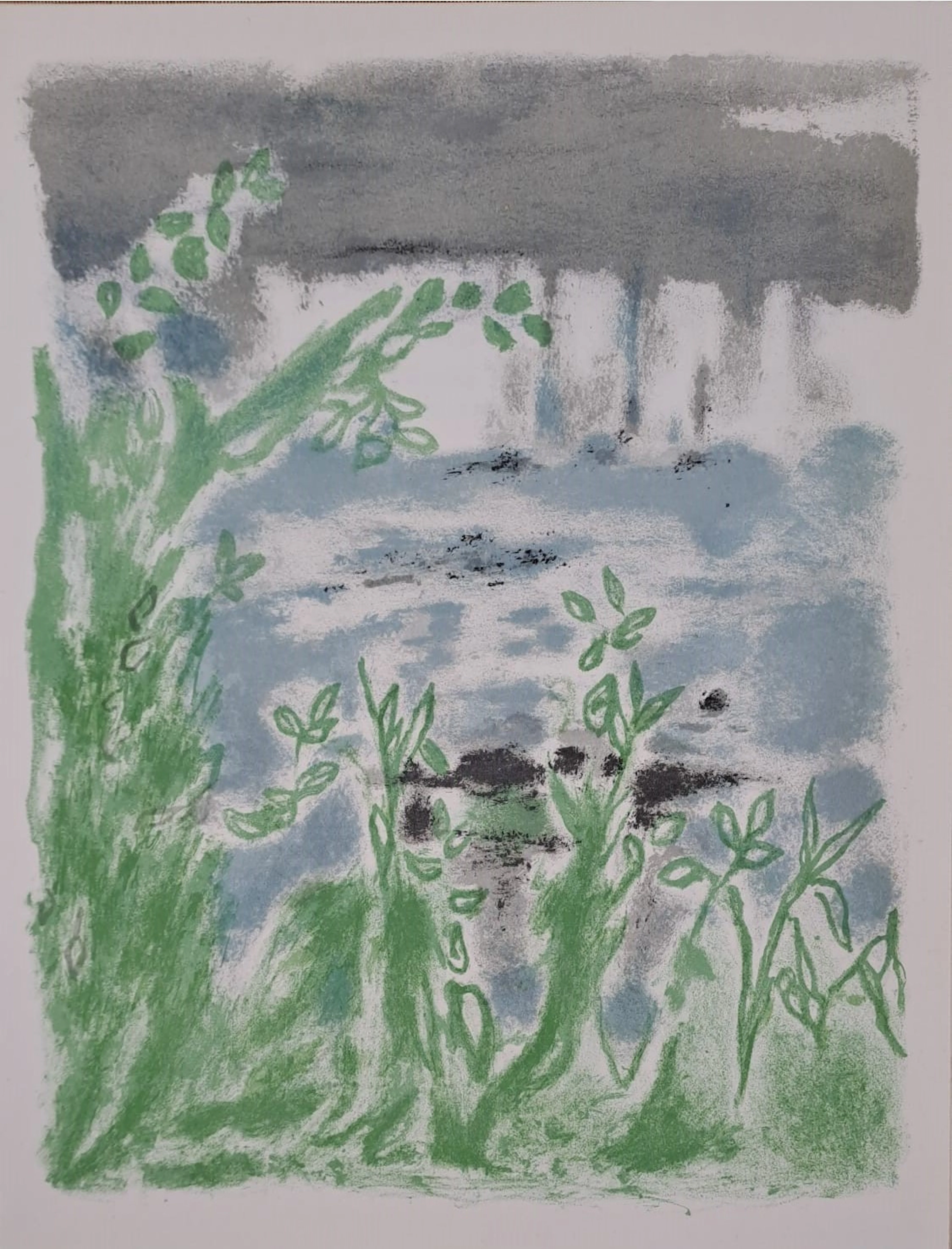 Jules Cavailles - Au bord du fleuve - Lithographie originale