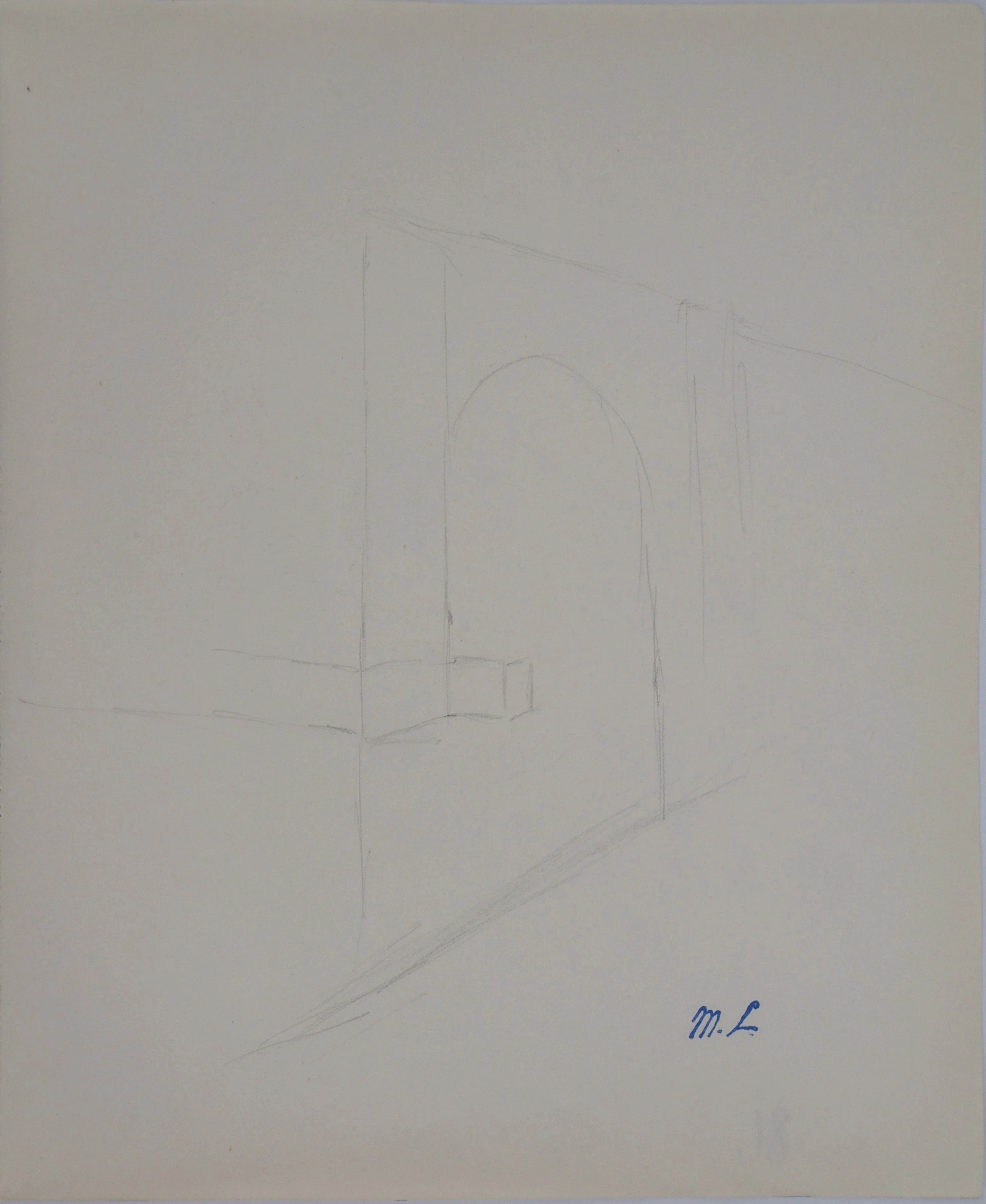 Marie LAURENCIN : Etude d'édifice, Dessin original signé