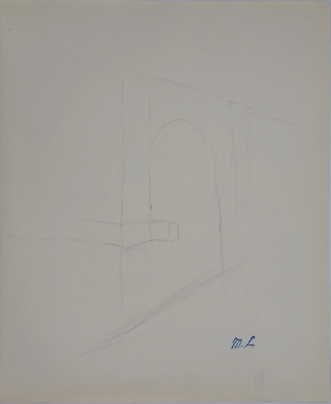 Marie LAURENCIN : Etude d'édifice, Dessin original signé