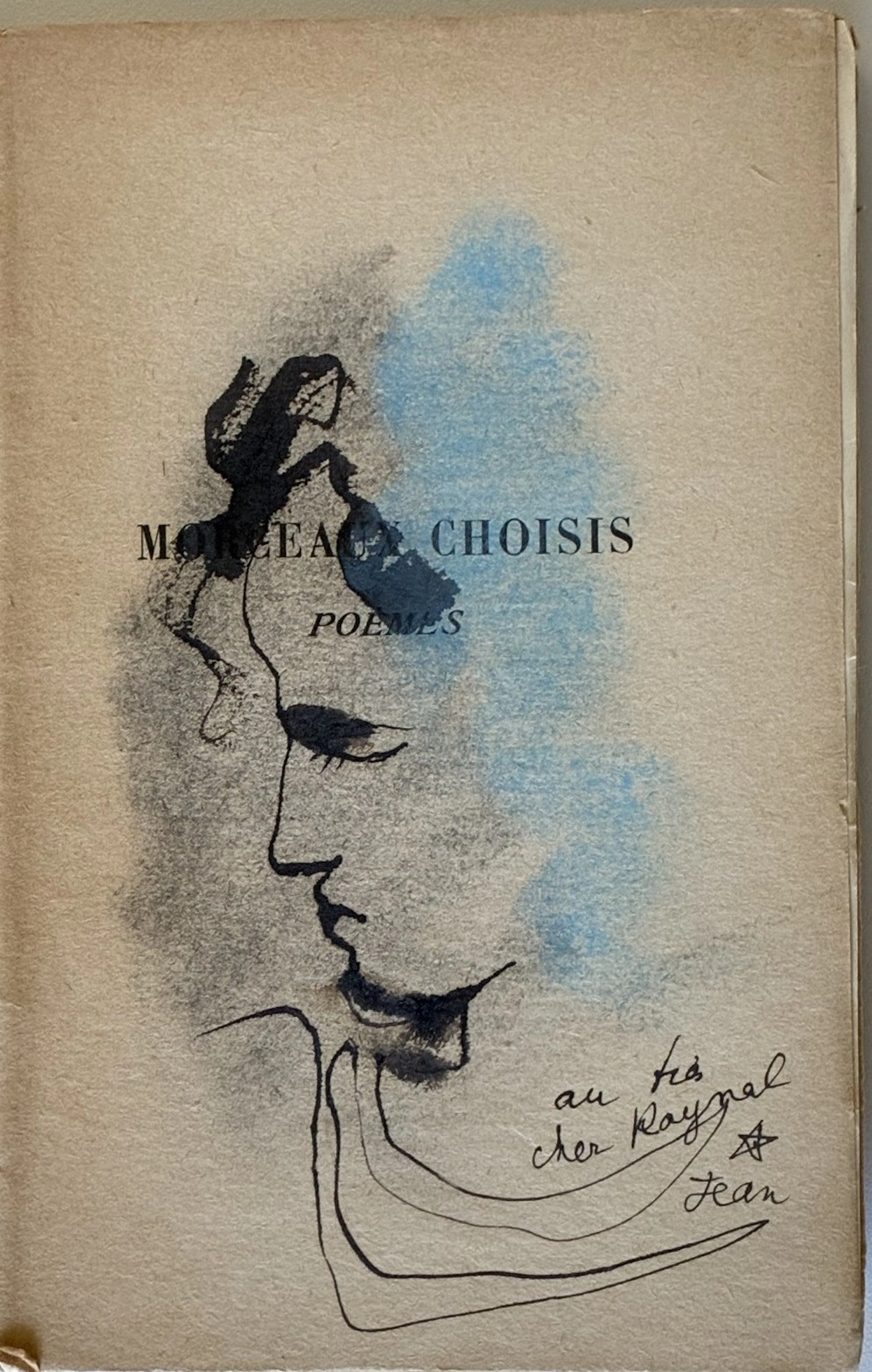 Jean COCTEAU - dessin original signé - recueil poésie 1932