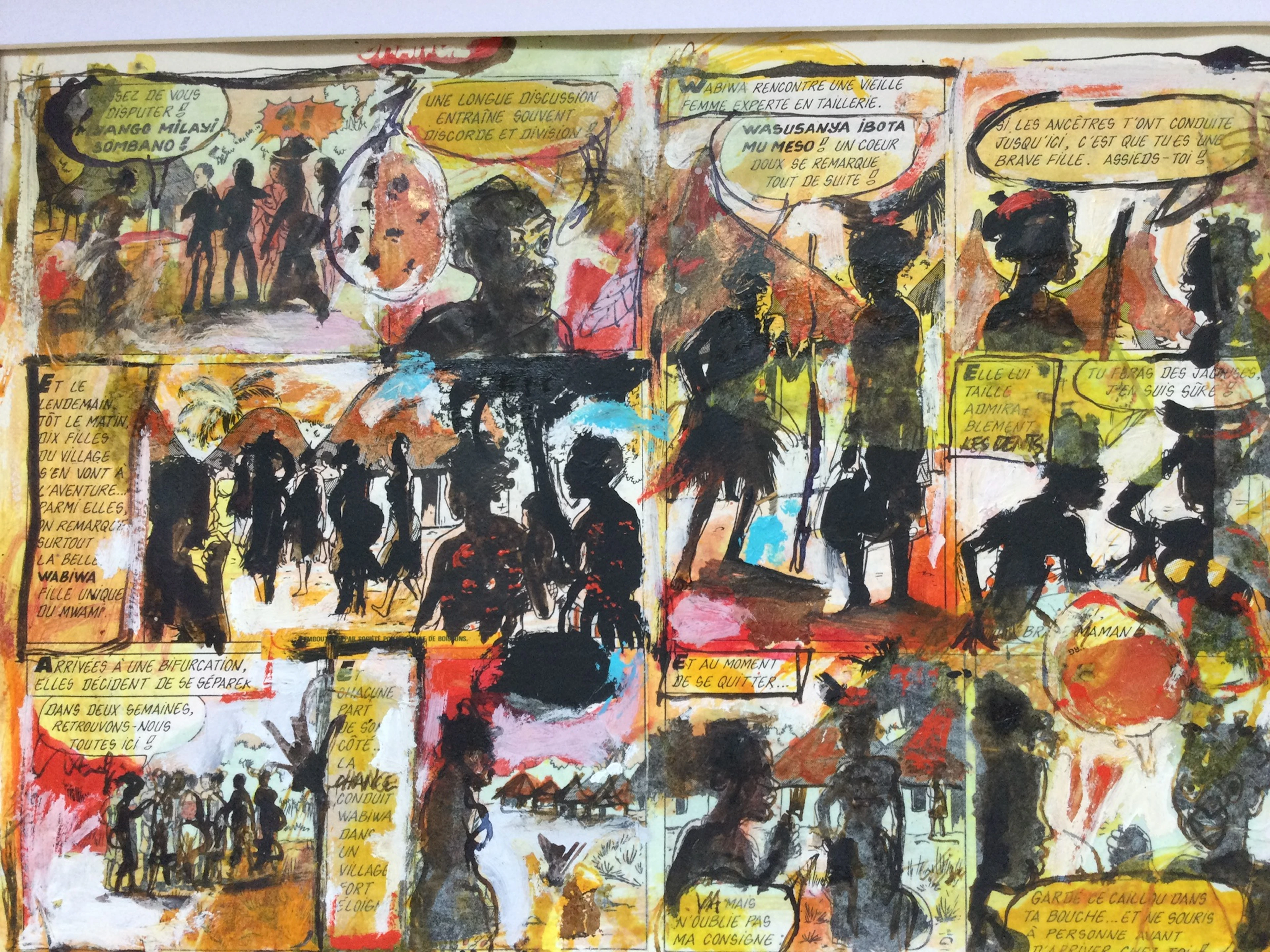 Nicolas d’OLCE - Congo, vers 1990 - Double face.Gouache sur fond de BD signėe