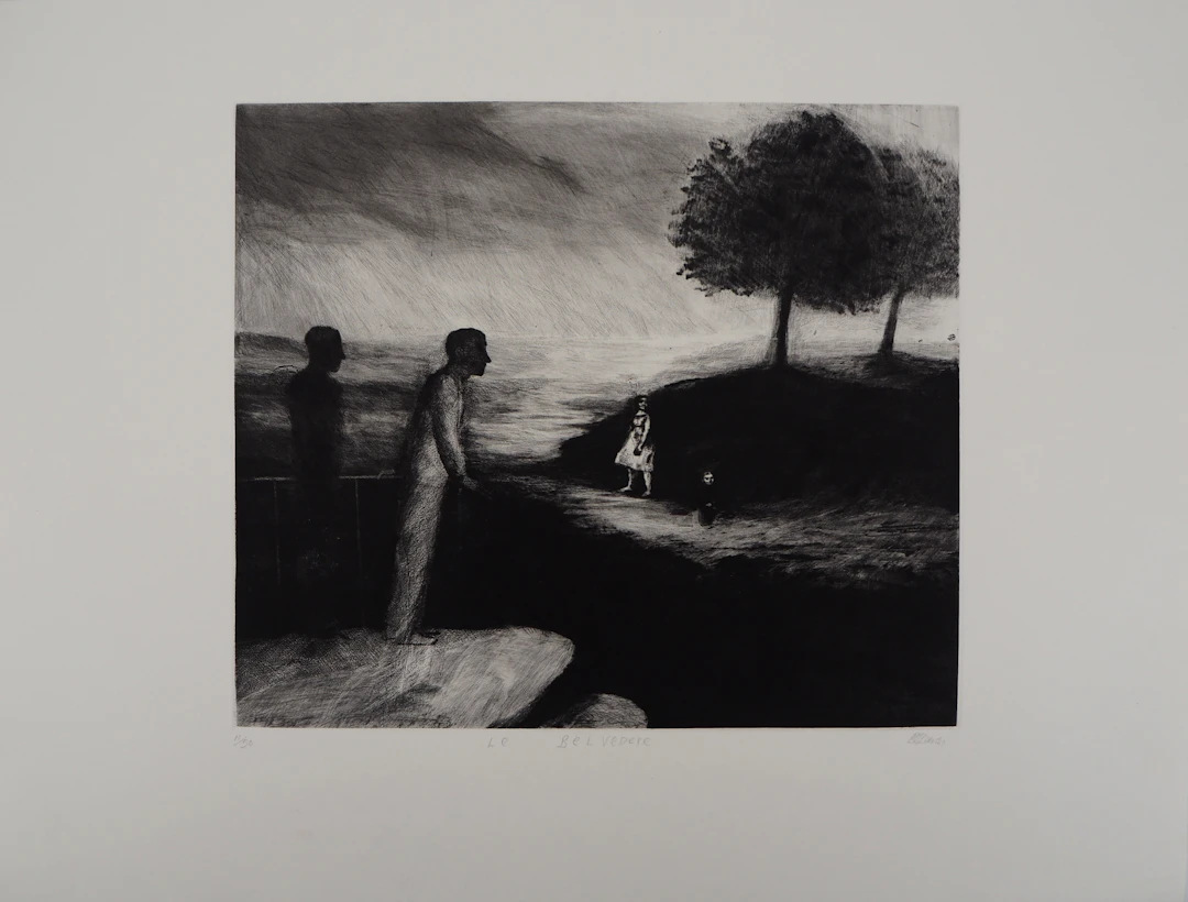 Richard DAVIES - Le Belvédère - Gravure originale signée
