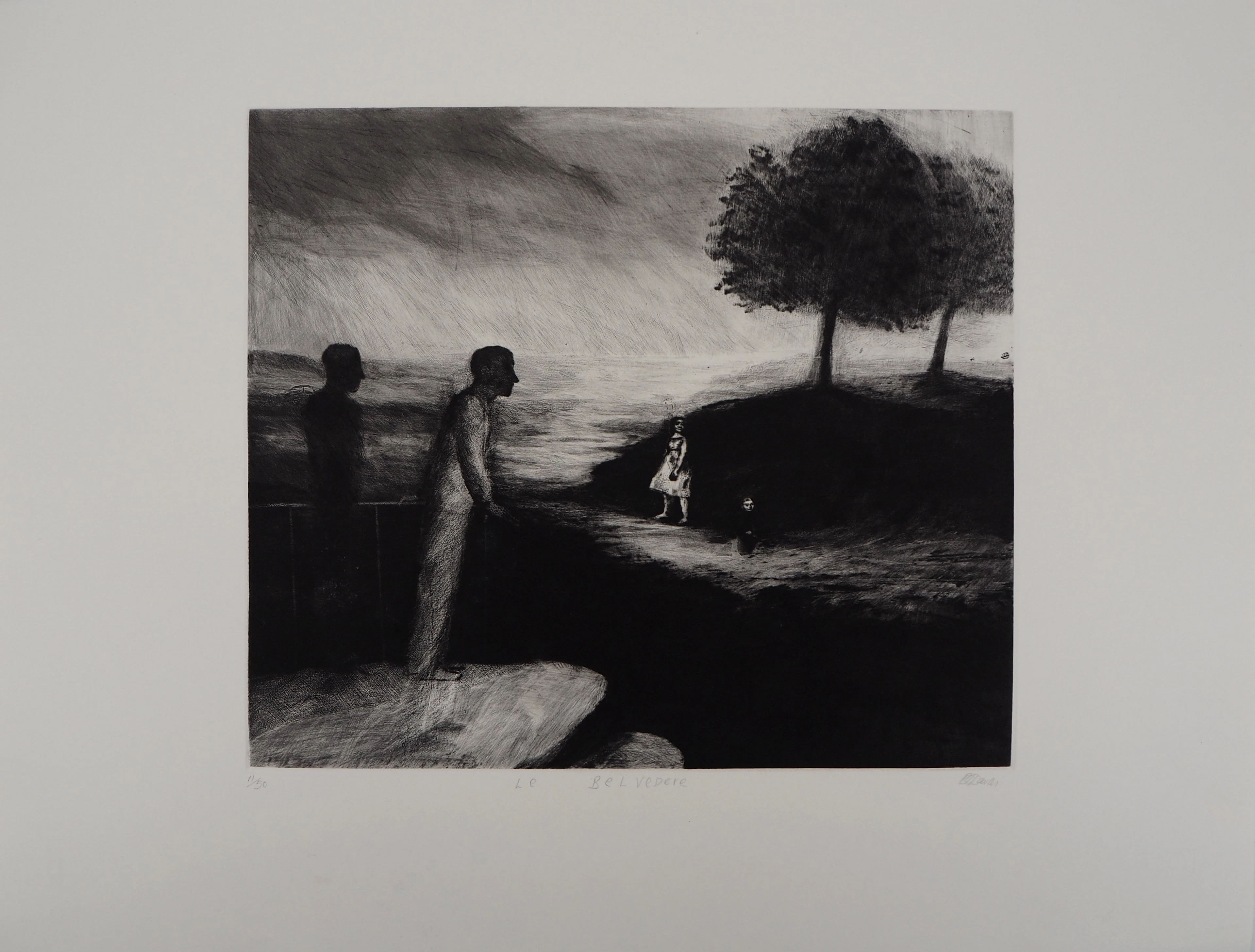 Richard DAVIES - Le Belvédère - Gravure originale signée