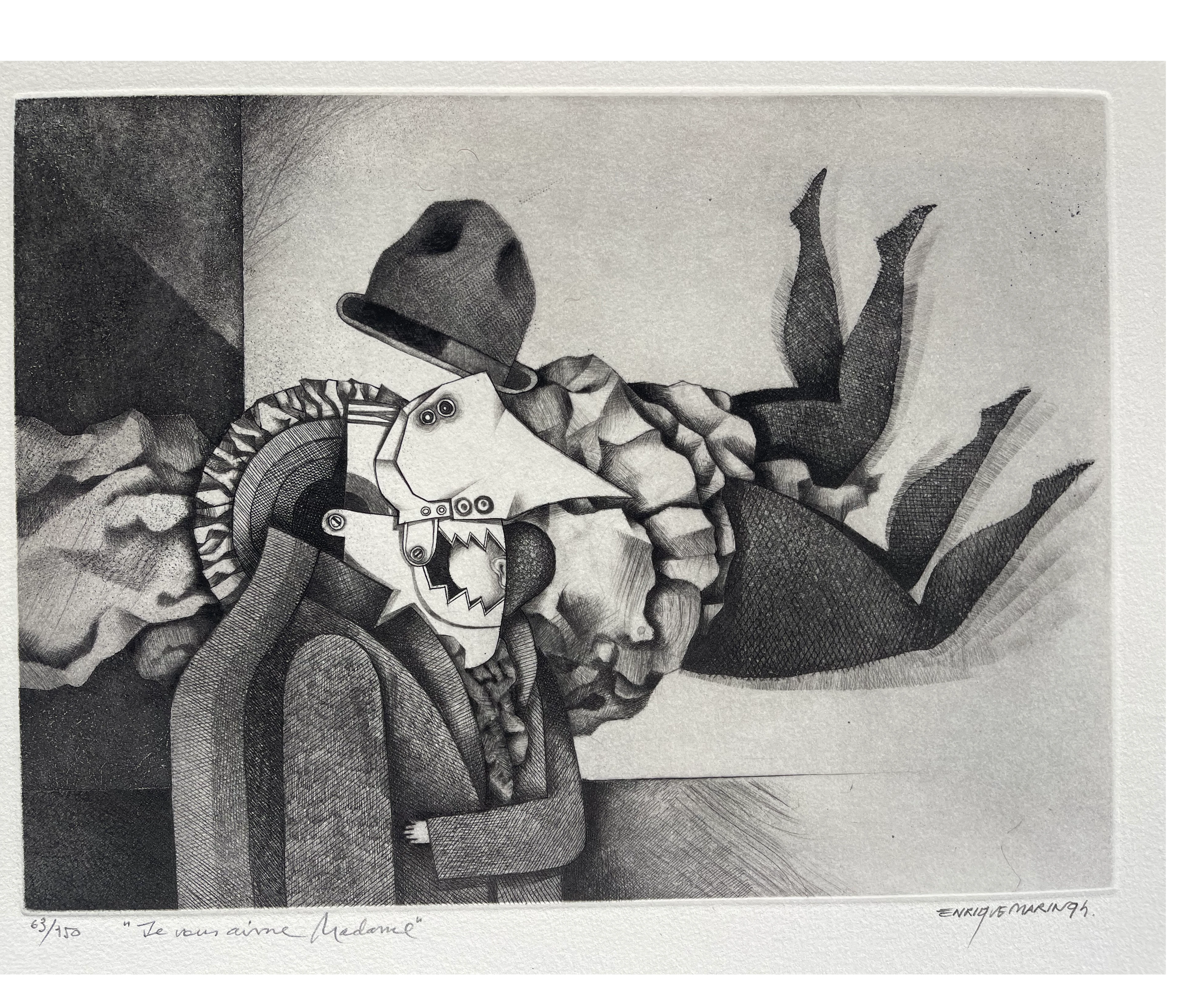 Enrique MARIN MUÑOZ - Je vous aime Madame, 1994 - Gravure originale