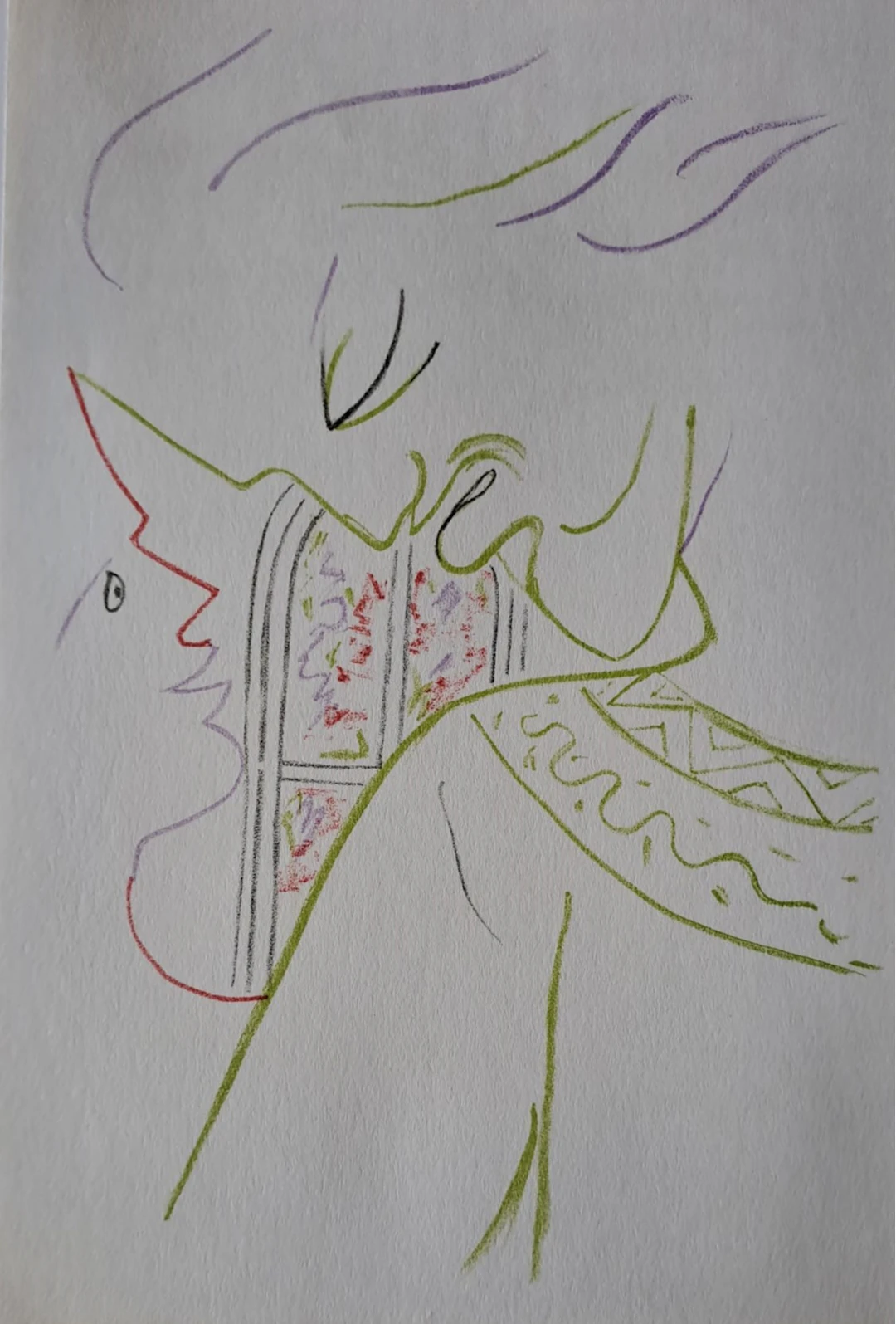 Jean Cocteau - L’homme en colère - Lithographie originale en couleur