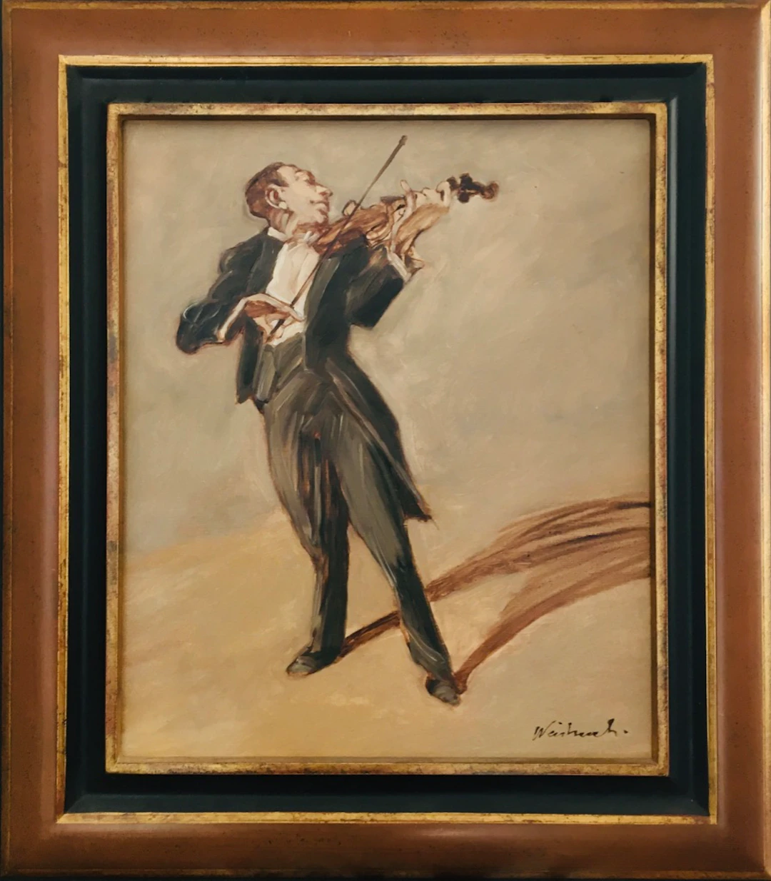 Claude WEISBUCH - Coup d'archet, 1990 - Huile sur toile signée