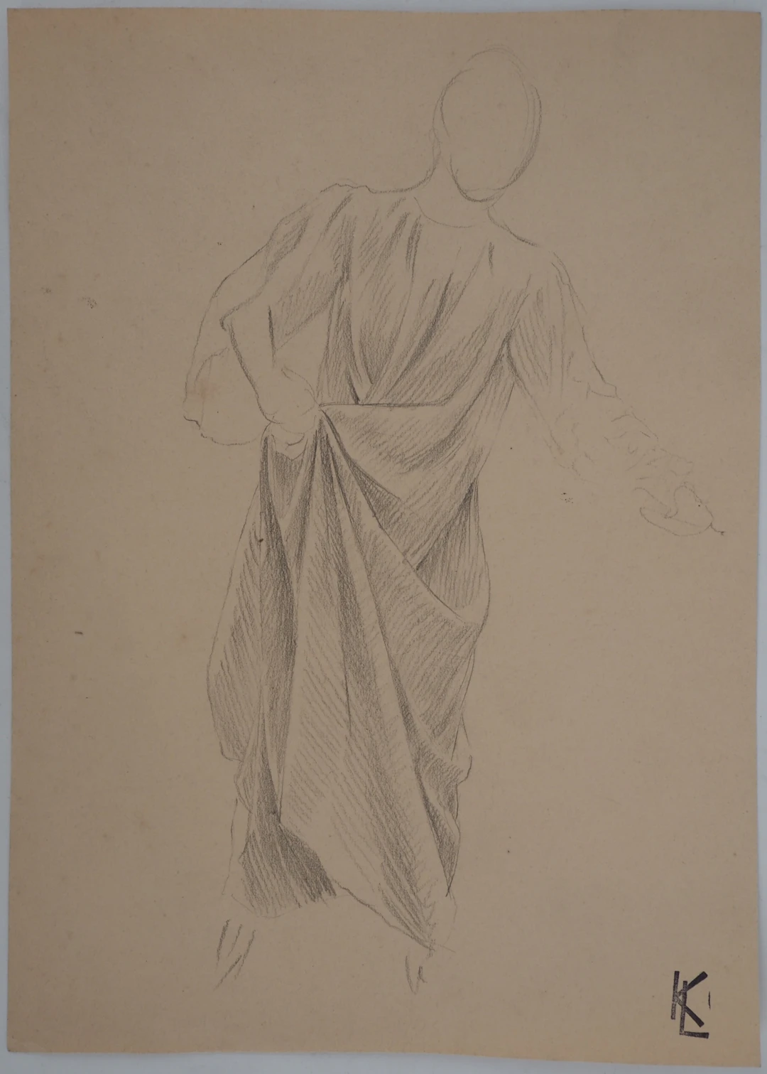 Léopold Franz KOWALSKI: Drapé masculin, dessin original