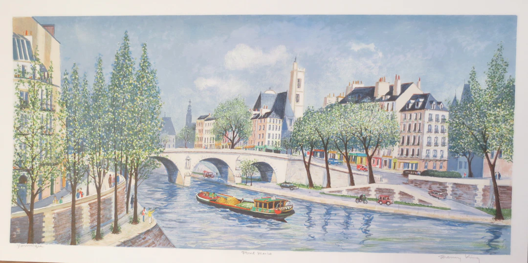 Jeremy KING - Le Pont Marie - Lithographie signée et dédicacée