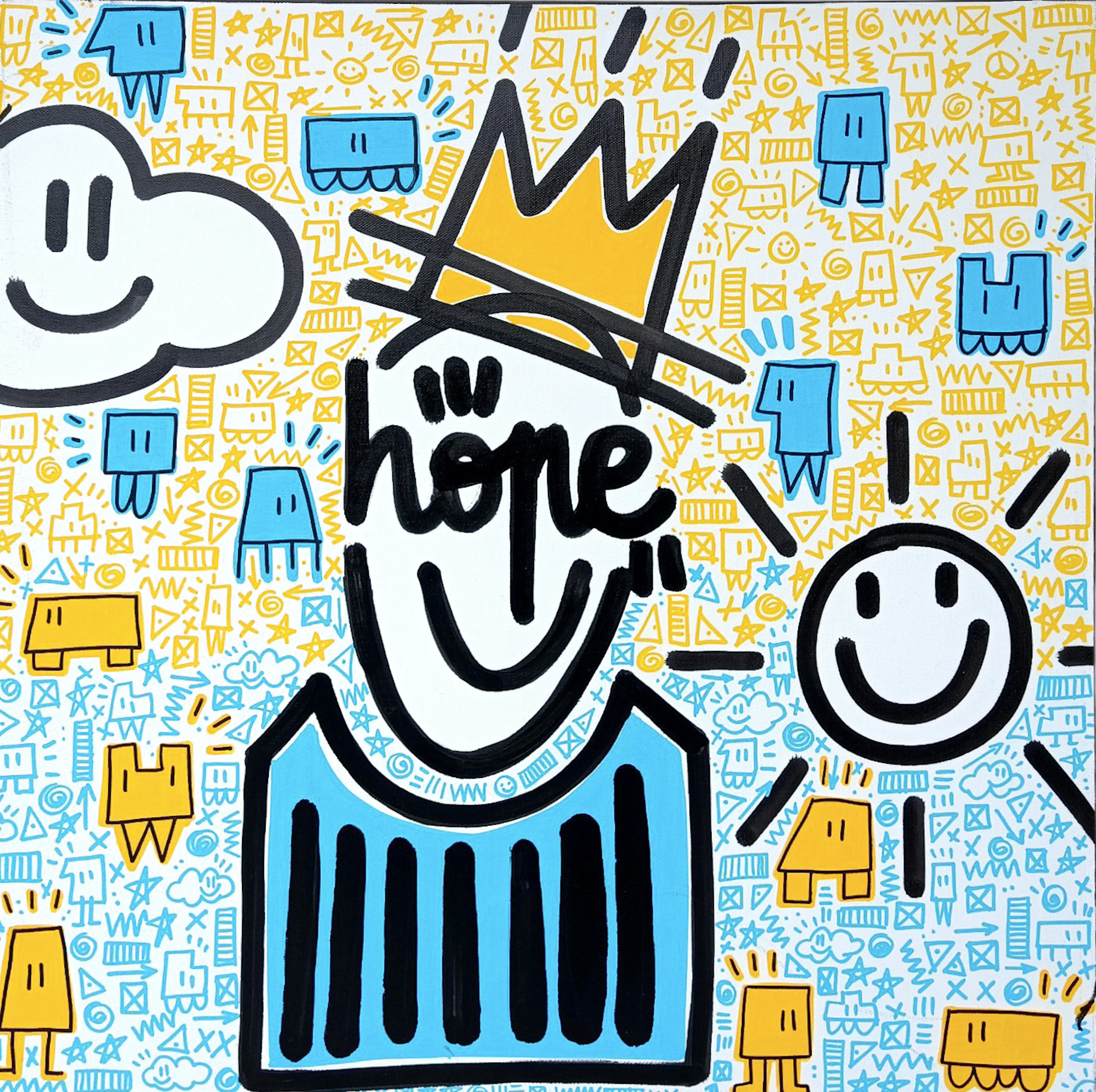 Mr Hope - Yellow Blue - Acrylique sur toile