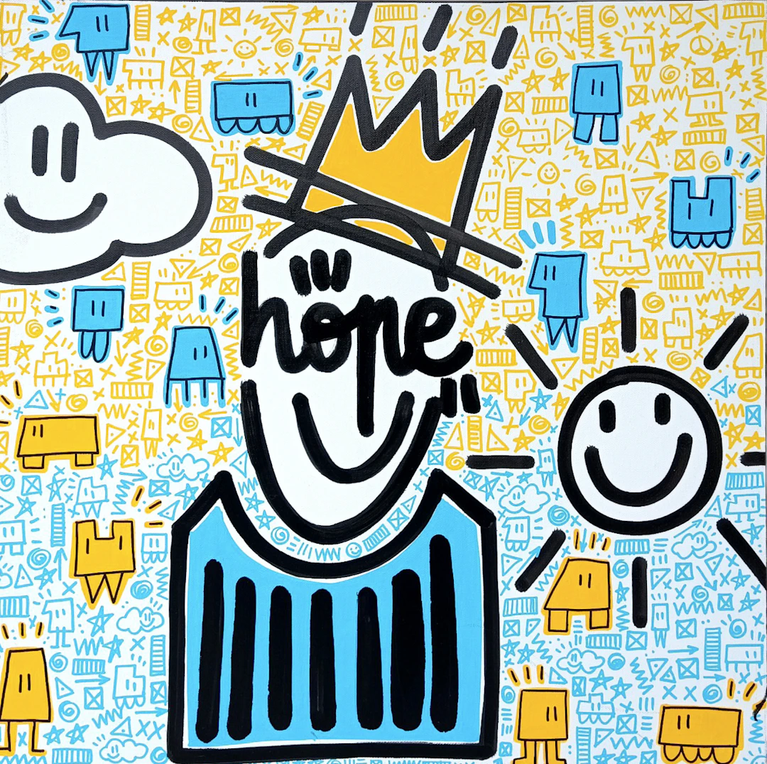 Mr Hope - Yellow Blue - Acrylique sur toile