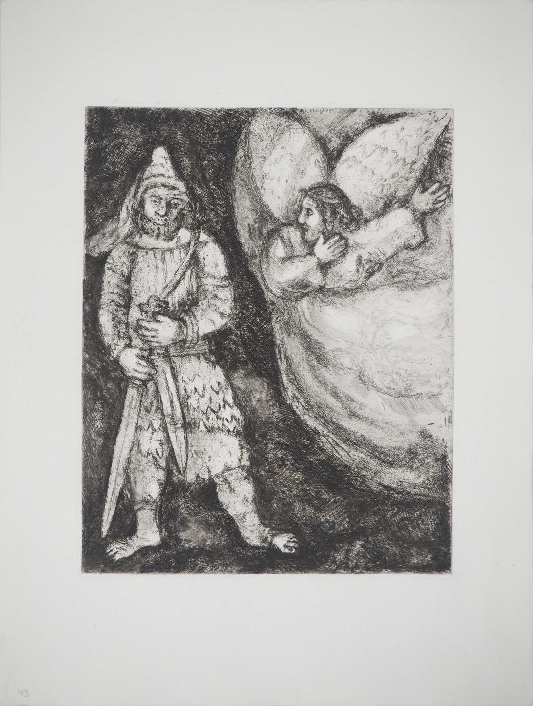 Marc CHAGALL : Passage du Jourdain, Gravure originale signée
