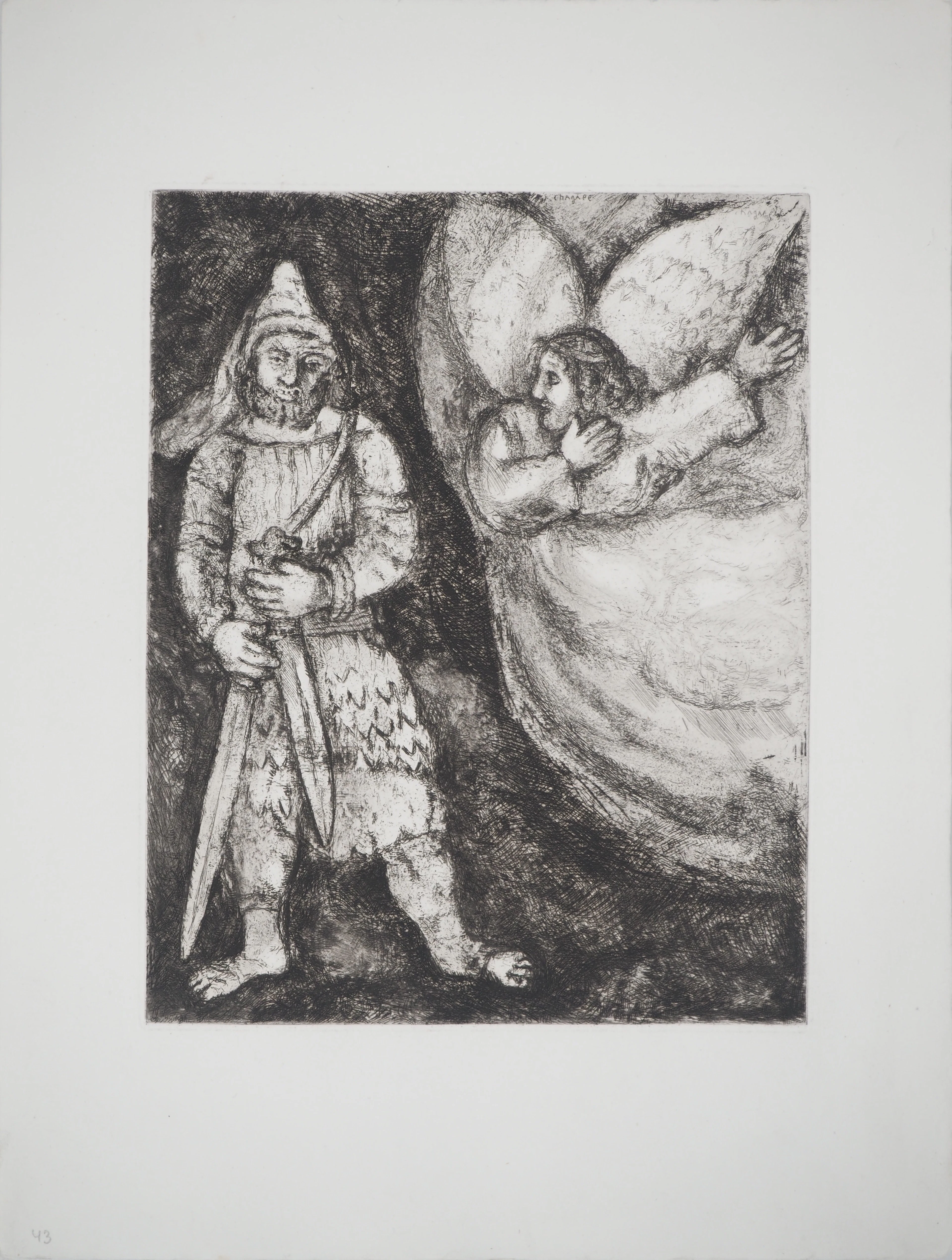 Marc CHAGALL : Passage du Jourdain, Gravure originale signée