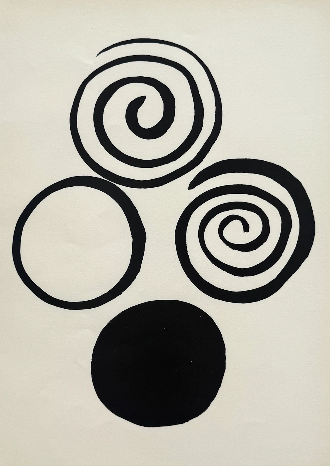 Alexander CALDER - Composition noire - Lithographie, 1965