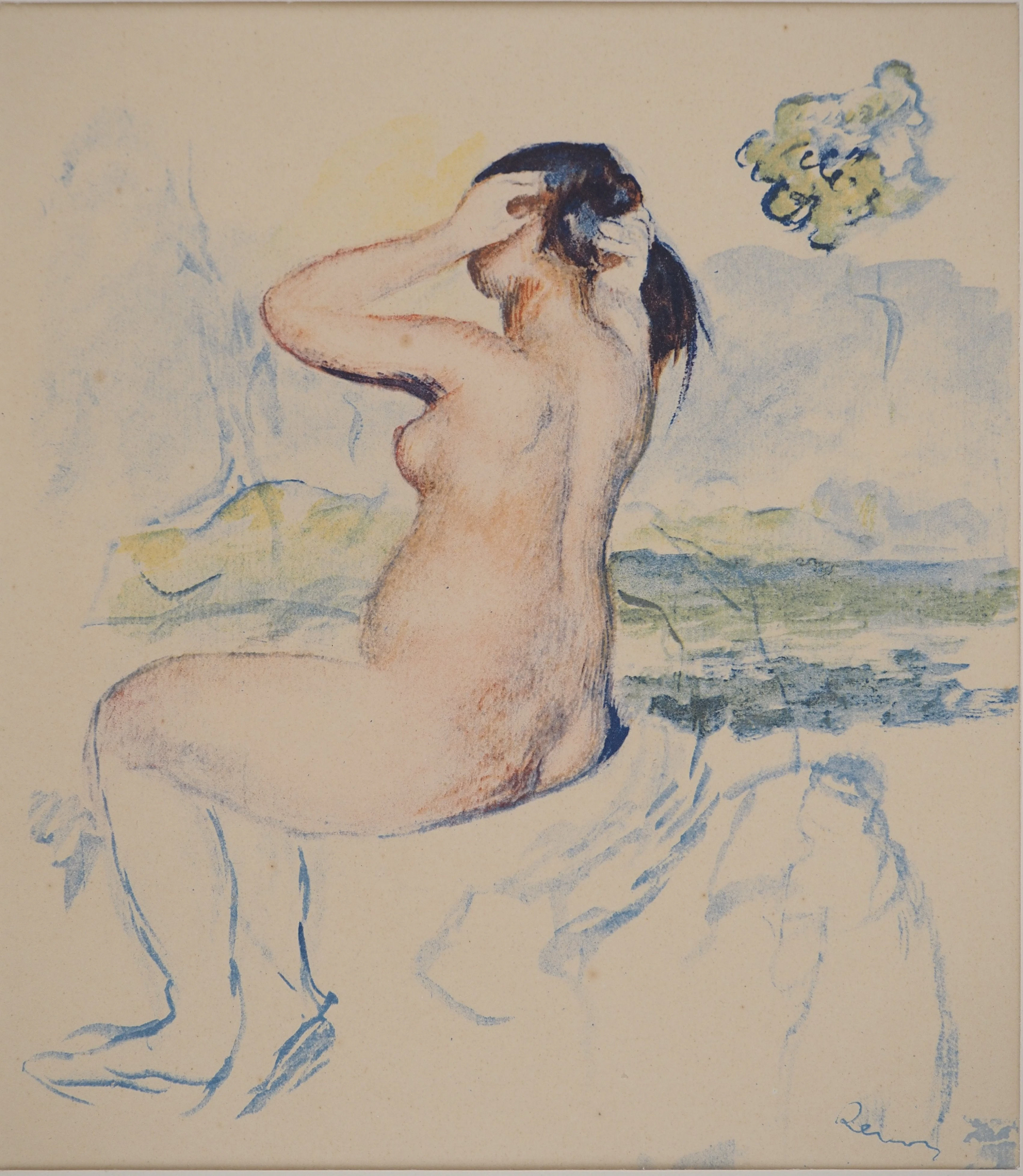 Pierre-Auguste RENOIR : Nu au rocher, Lithographie signée