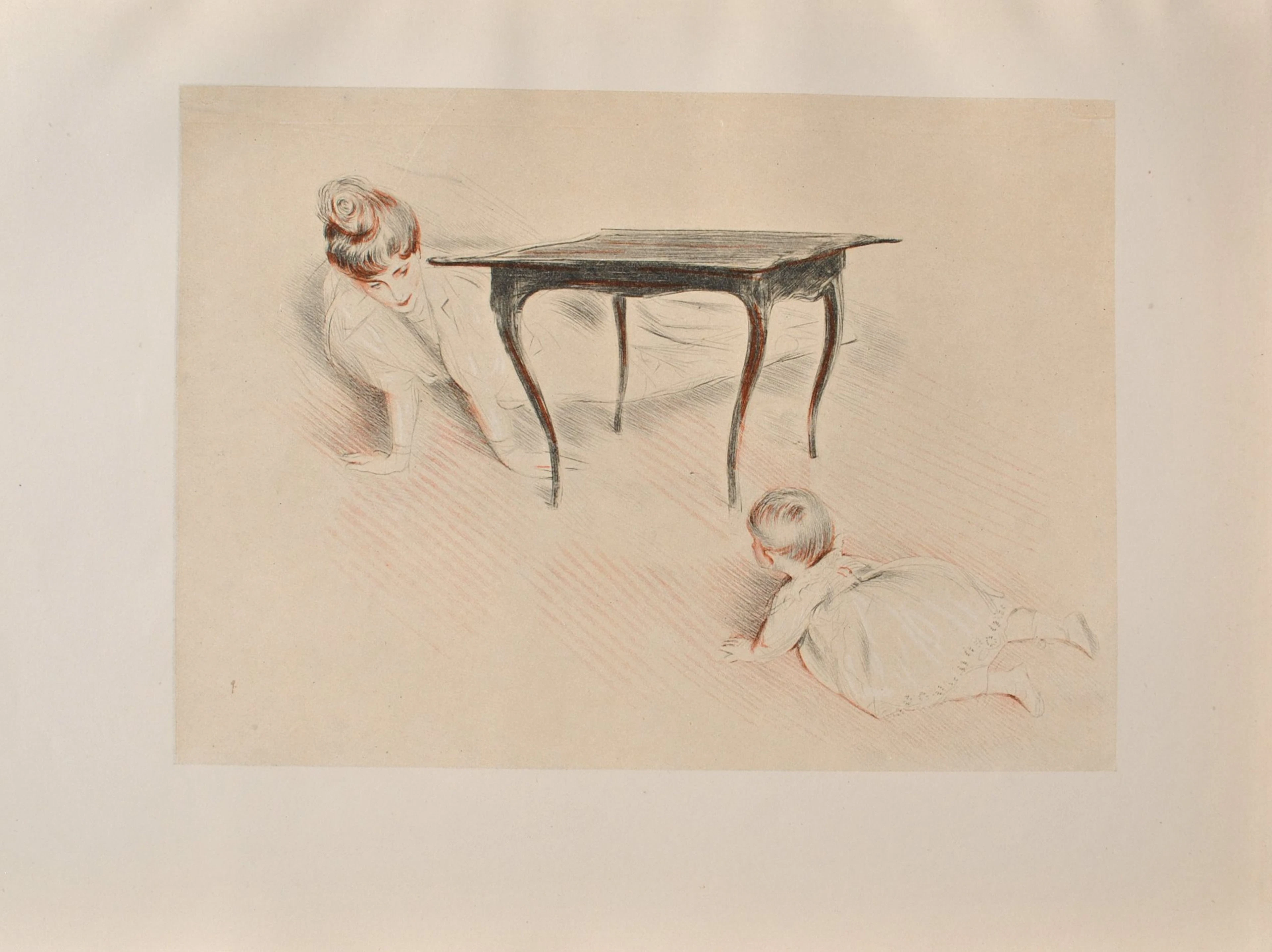 Paul César HELLEU : La partie de cache-cache, Héliogravure