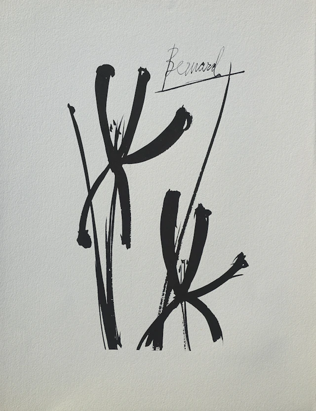 Bernard BUFFET : Les deux Iris, Gravure originale signée