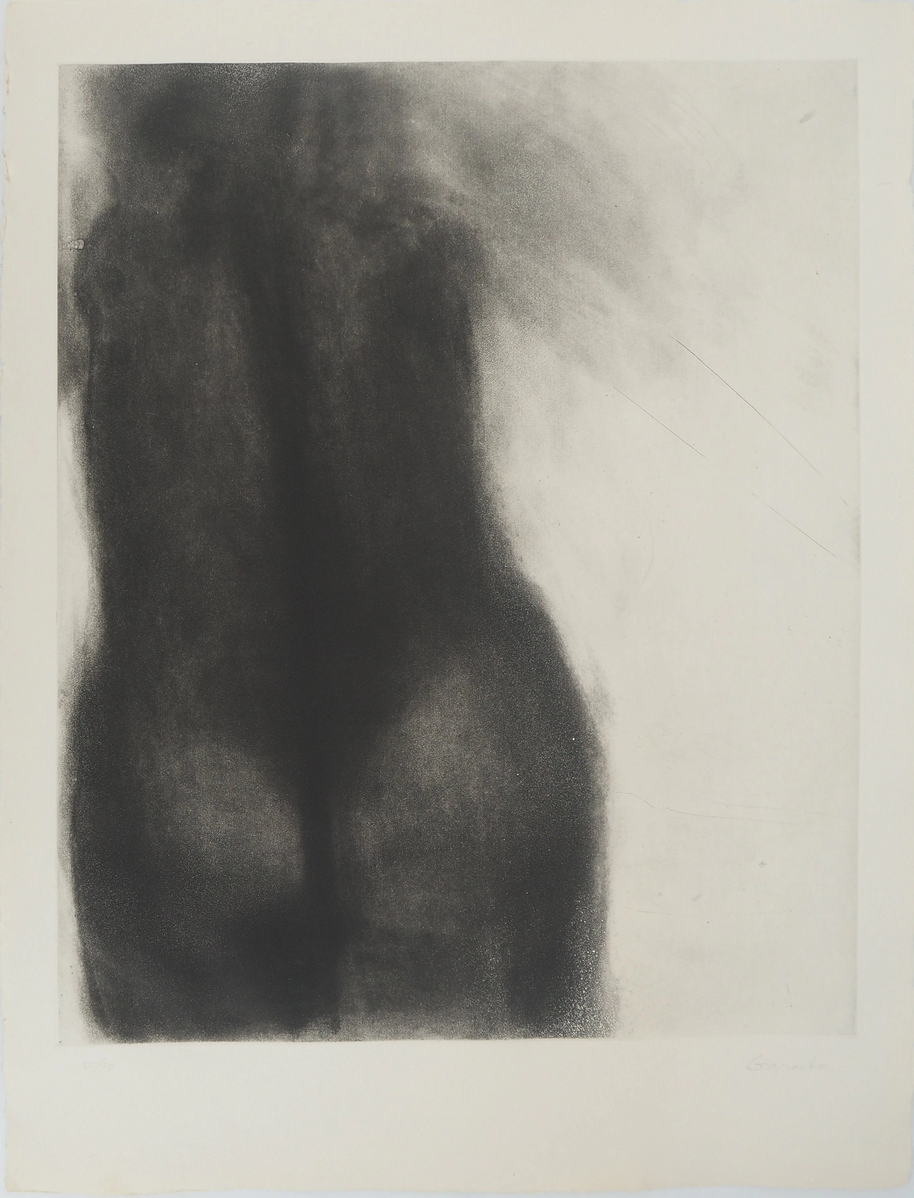 Claude GARACHE : Nu de dos, Gravure original, Signée