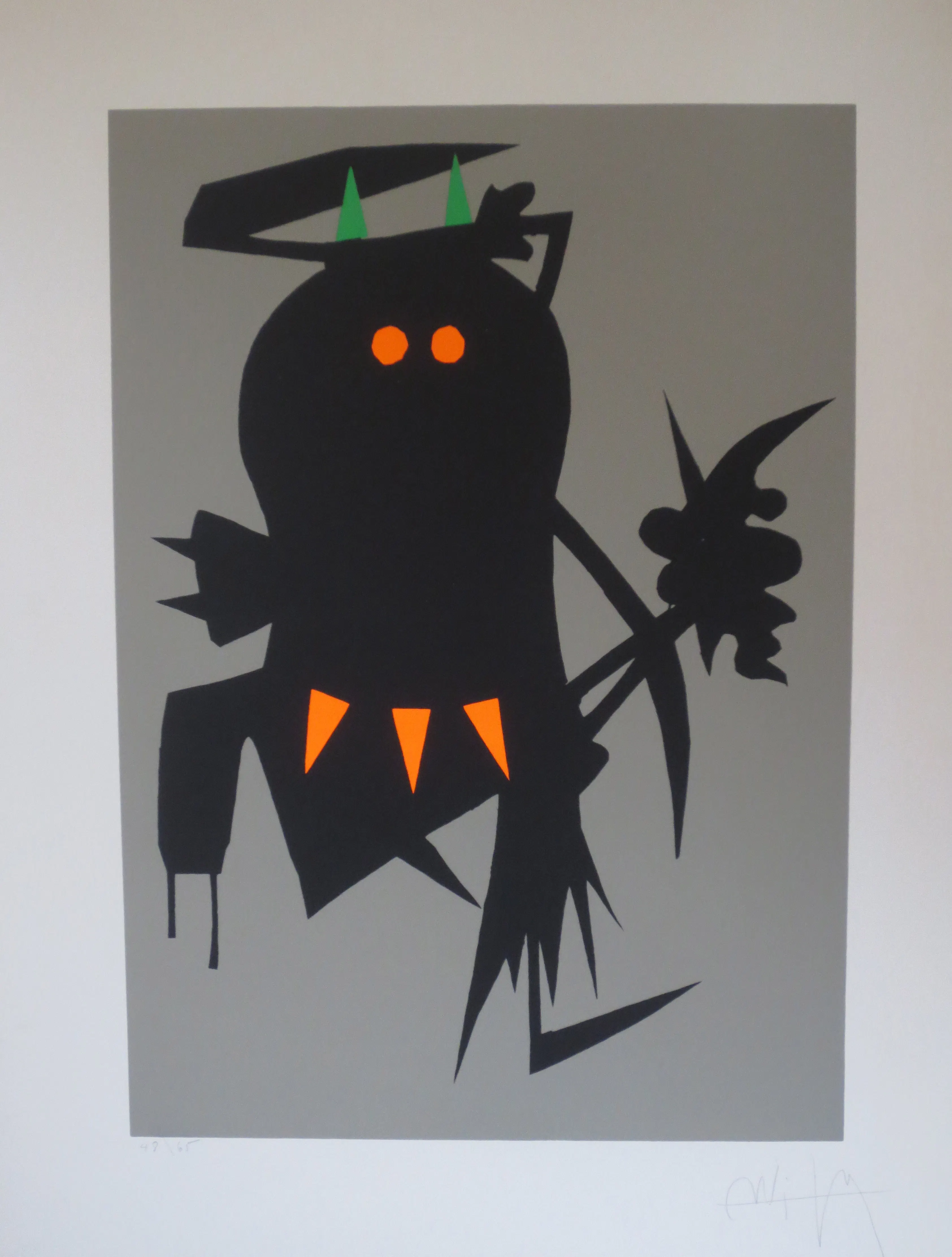 Wifredo LAM - Figure noire - Sérigraphie signée au crayon