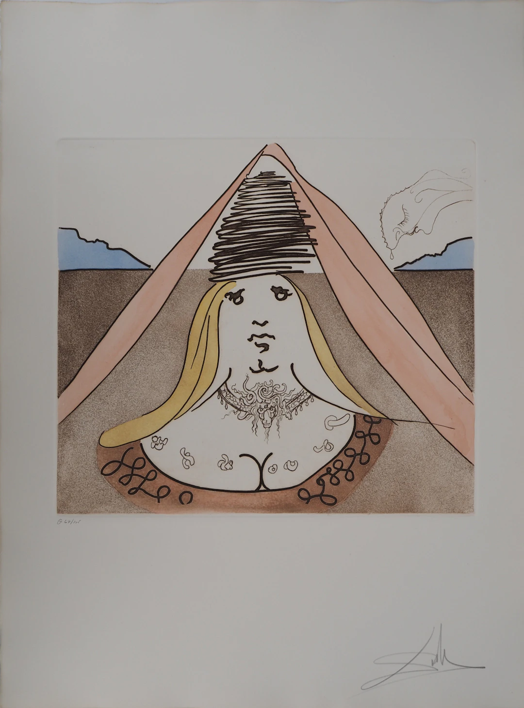 Salvador DALI : Don Quichotte, la Dulcinée, Gravure originale signée