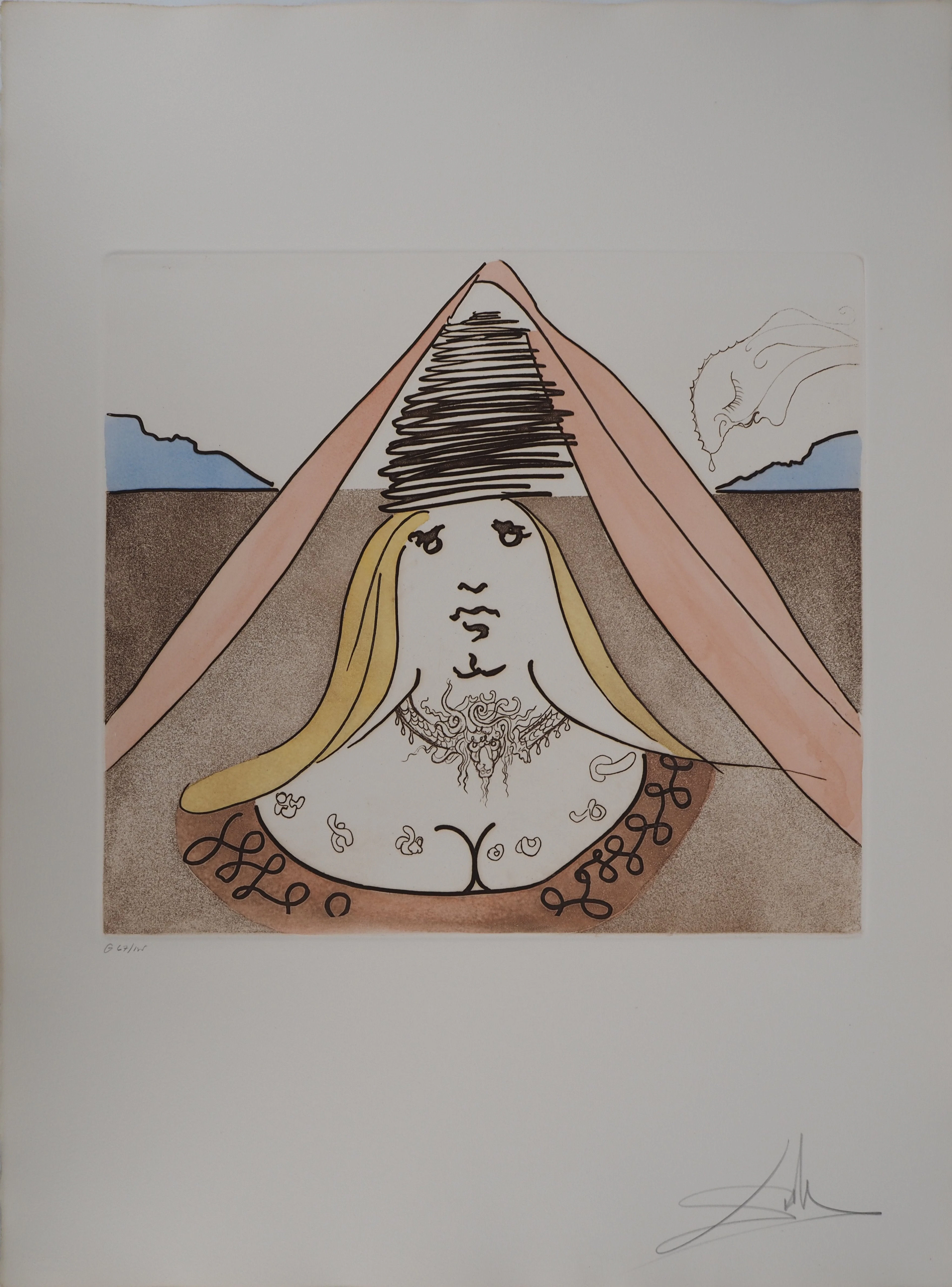 Salvador DALI : Don Quichotte, la Dulcinée, Gravure originale signée