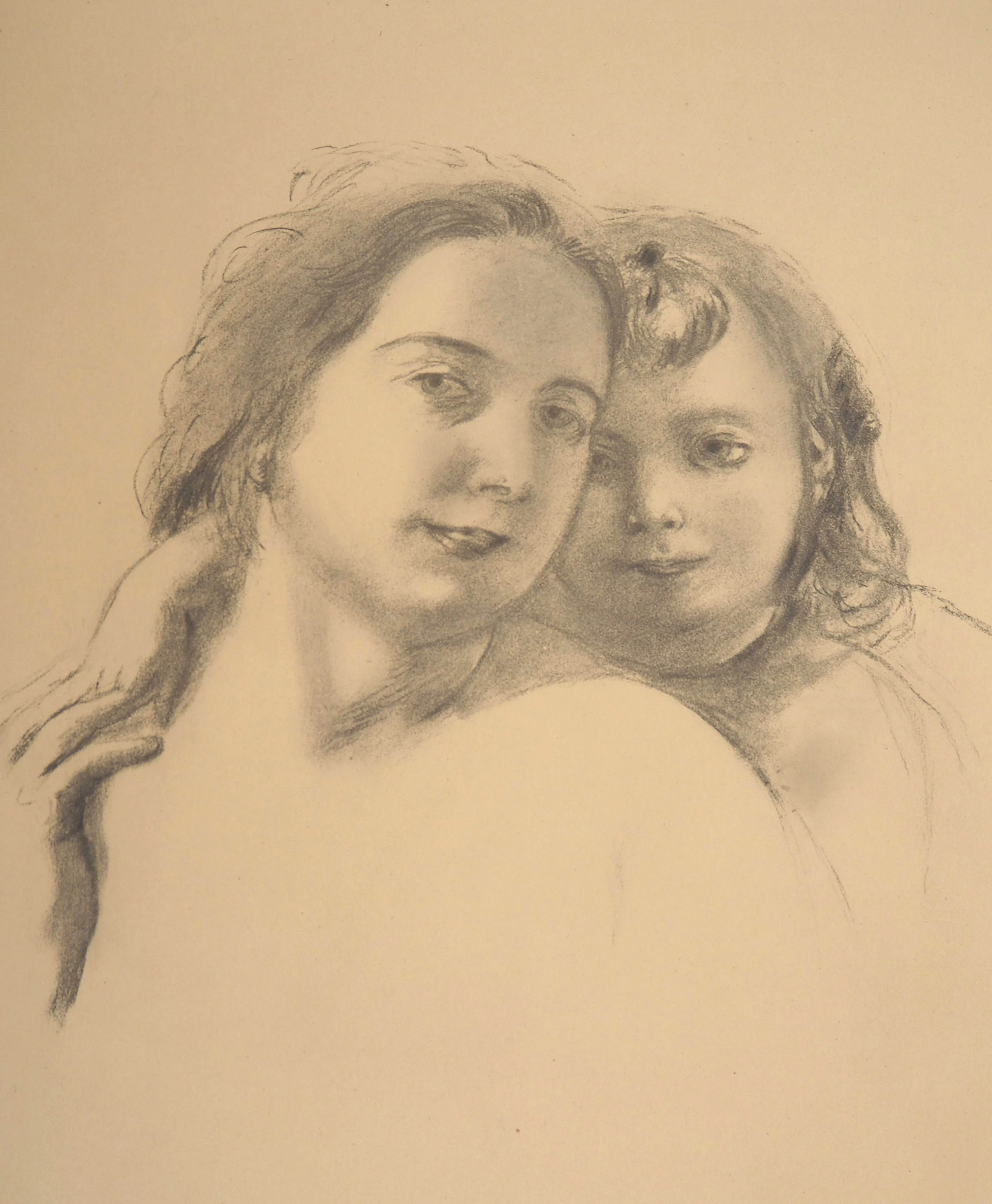 Maurice DENIS : Portrait de mère et fille - Lithographie originale